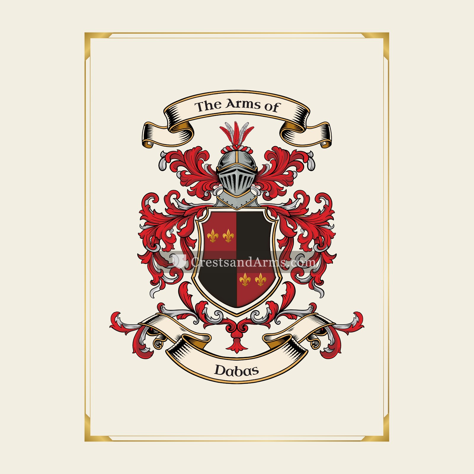 With gold border