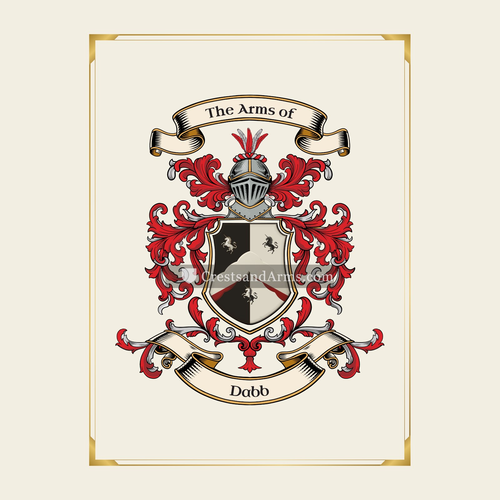 With gold border
