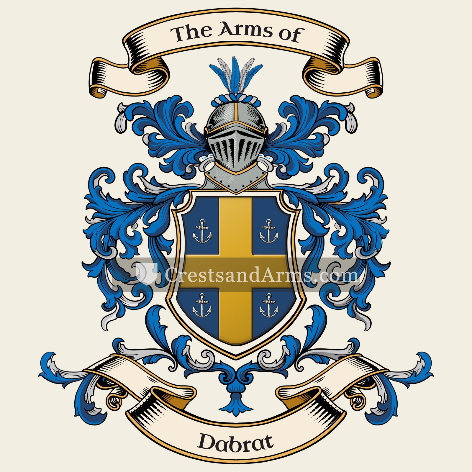 The Dabrat coat of arms, drawn from the recorded blazon