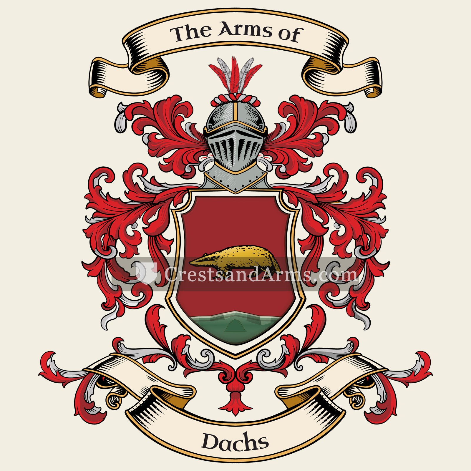 The Dachs coat of arms, drawn from the recorded blazon