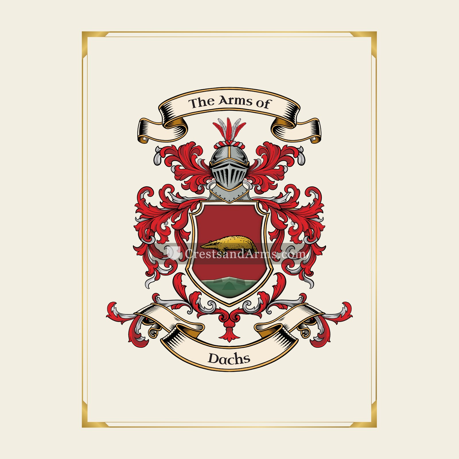 With gold border