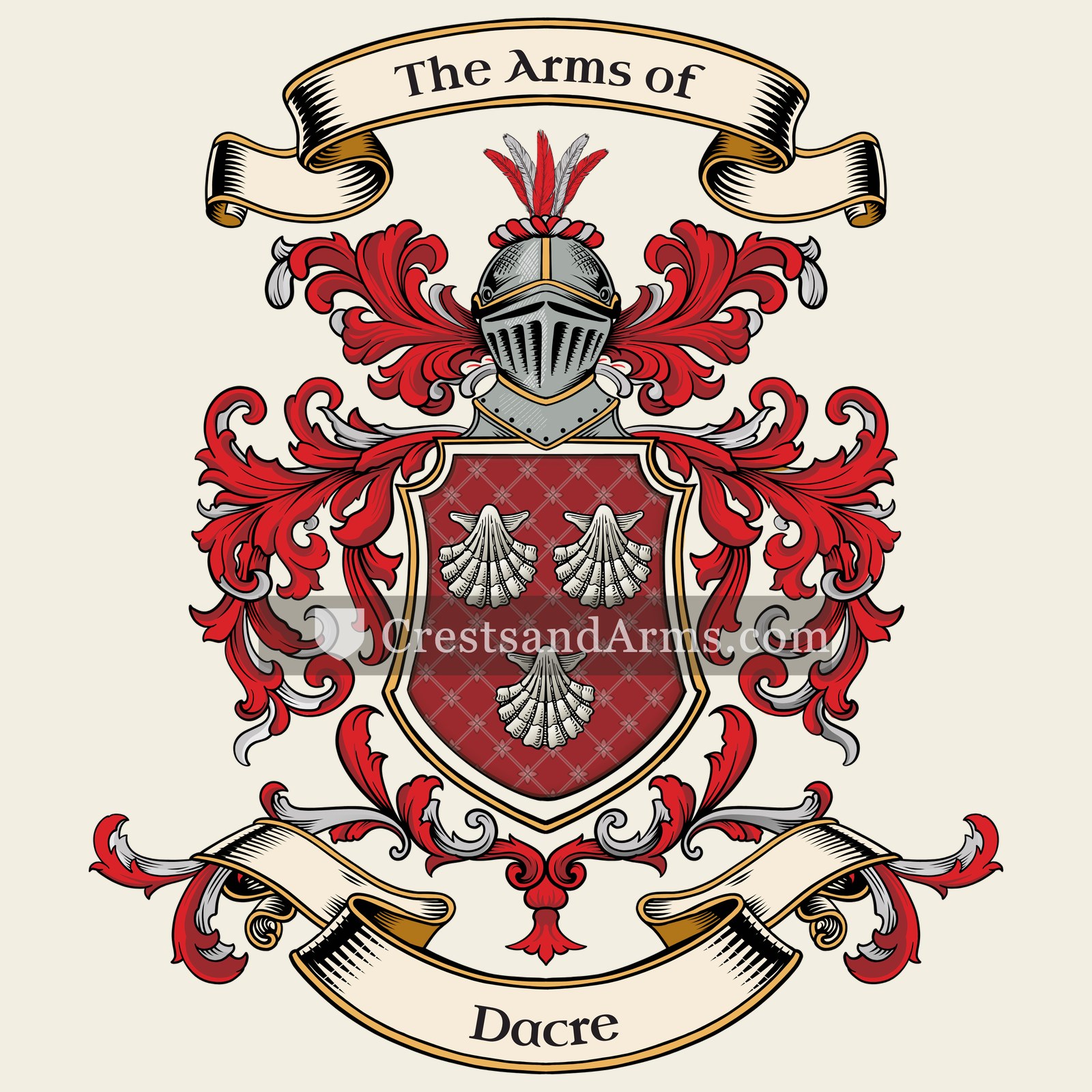 The Dacre coat of arms, drawn from the recorded blazon