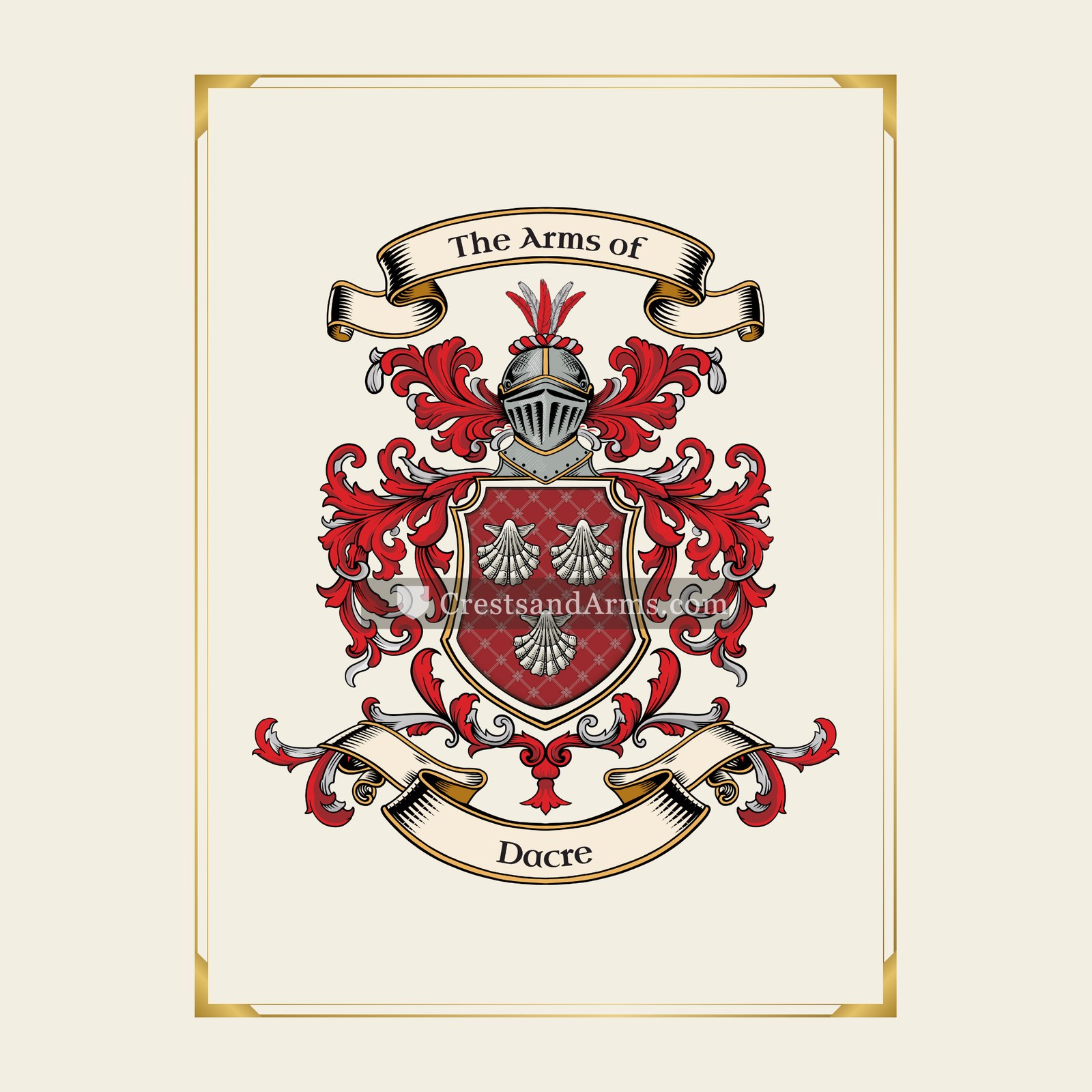 With gold border