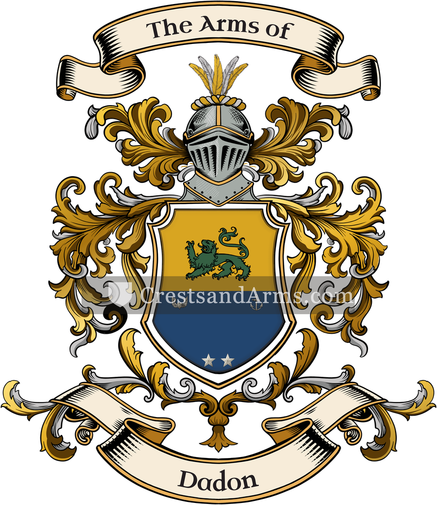 The Dadon coat of arms, drawn from the recorded blazon