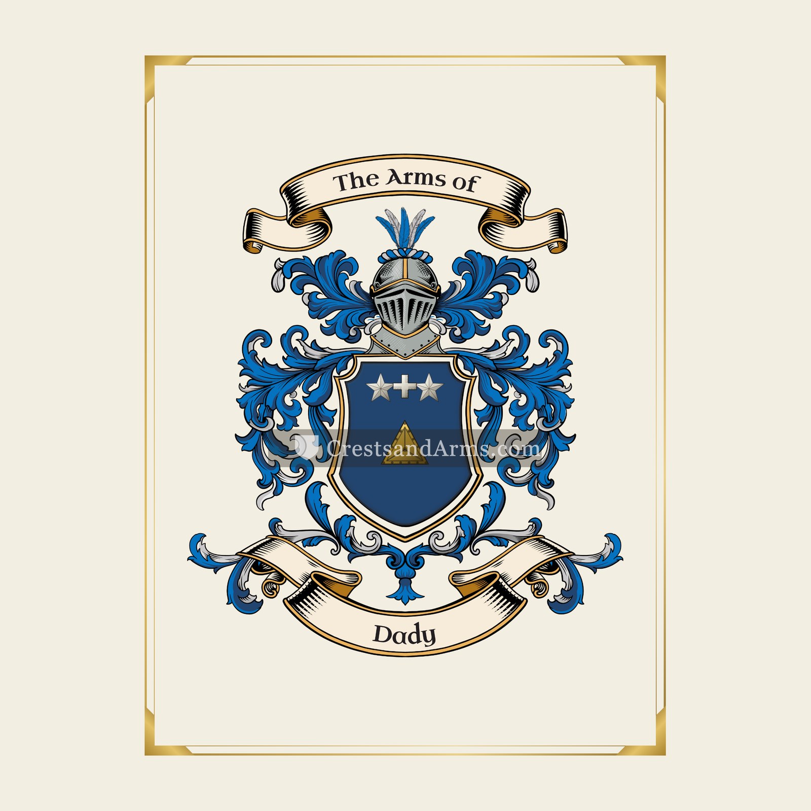With gold border