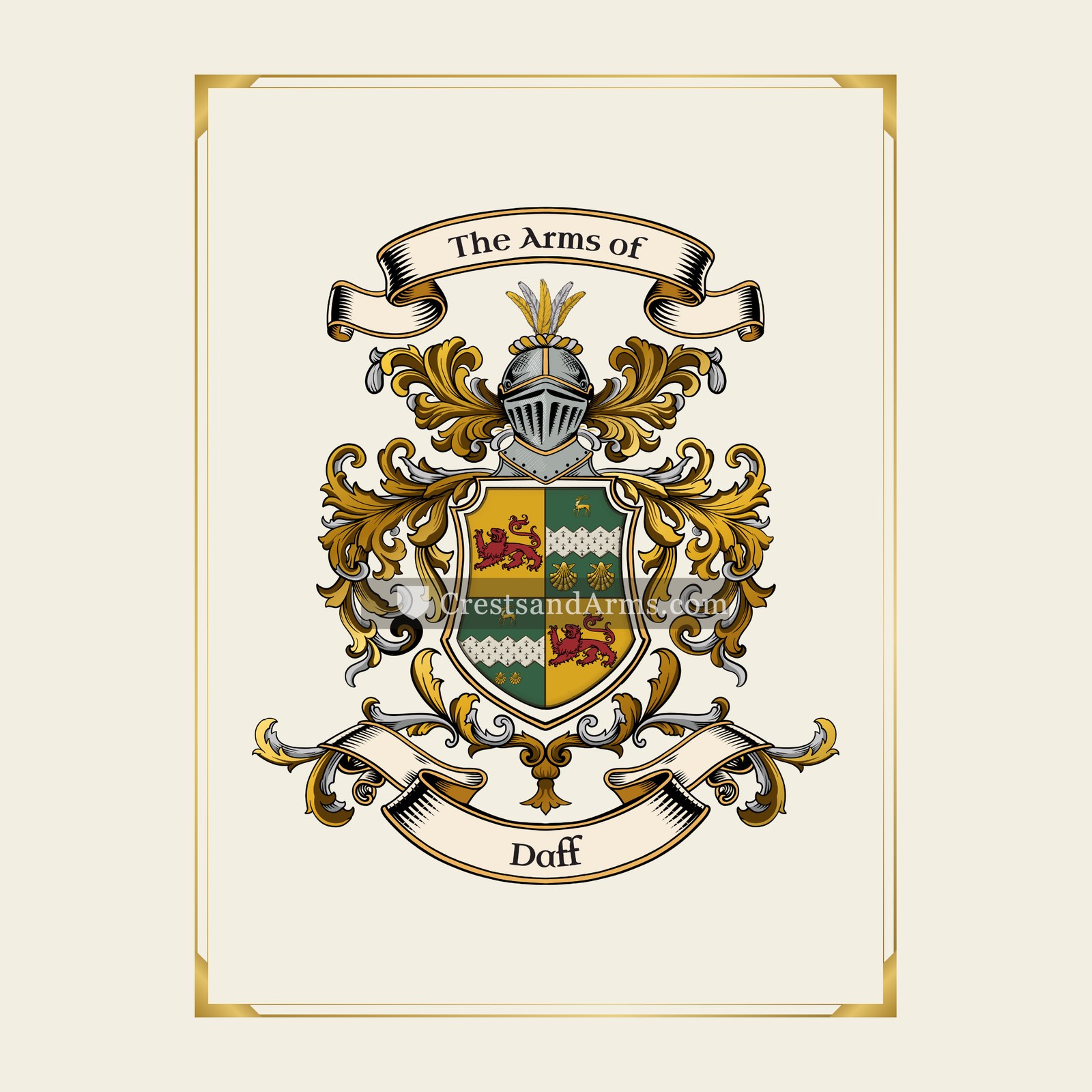With gold border