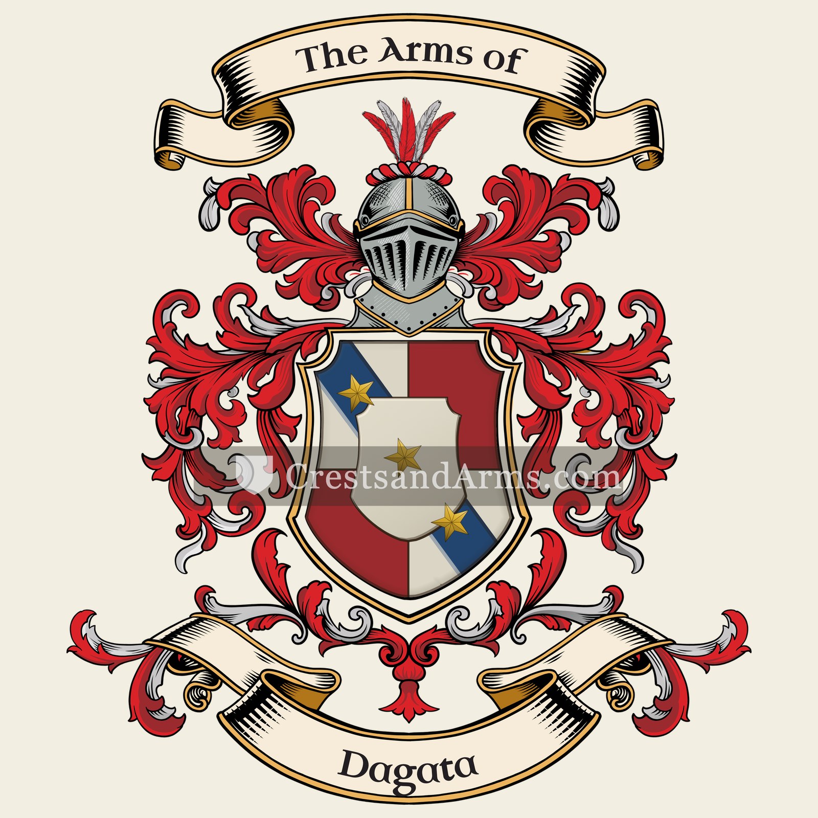 The Dagata coat of arms, drawn from the recorded blazon