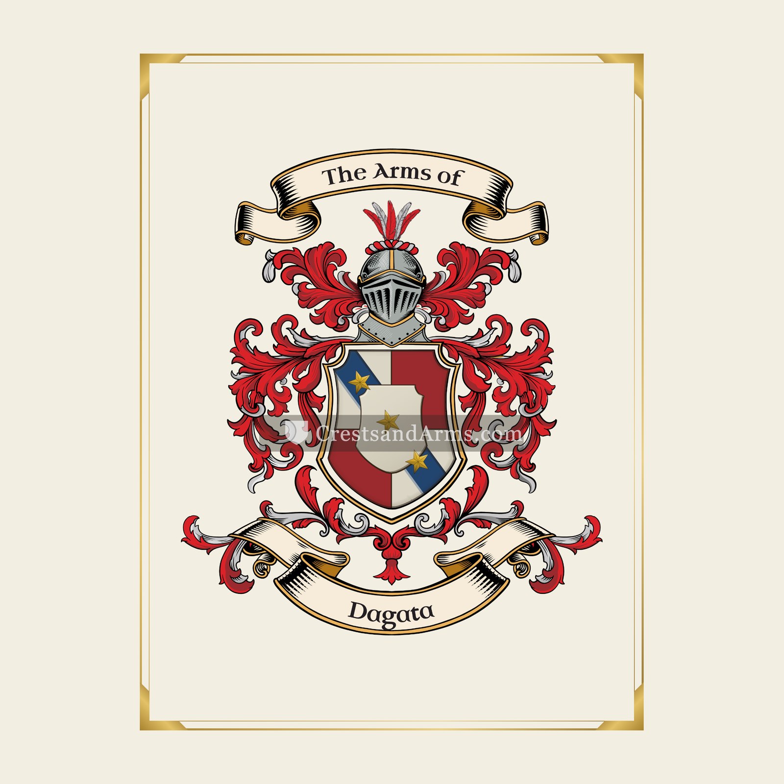 With gold border
