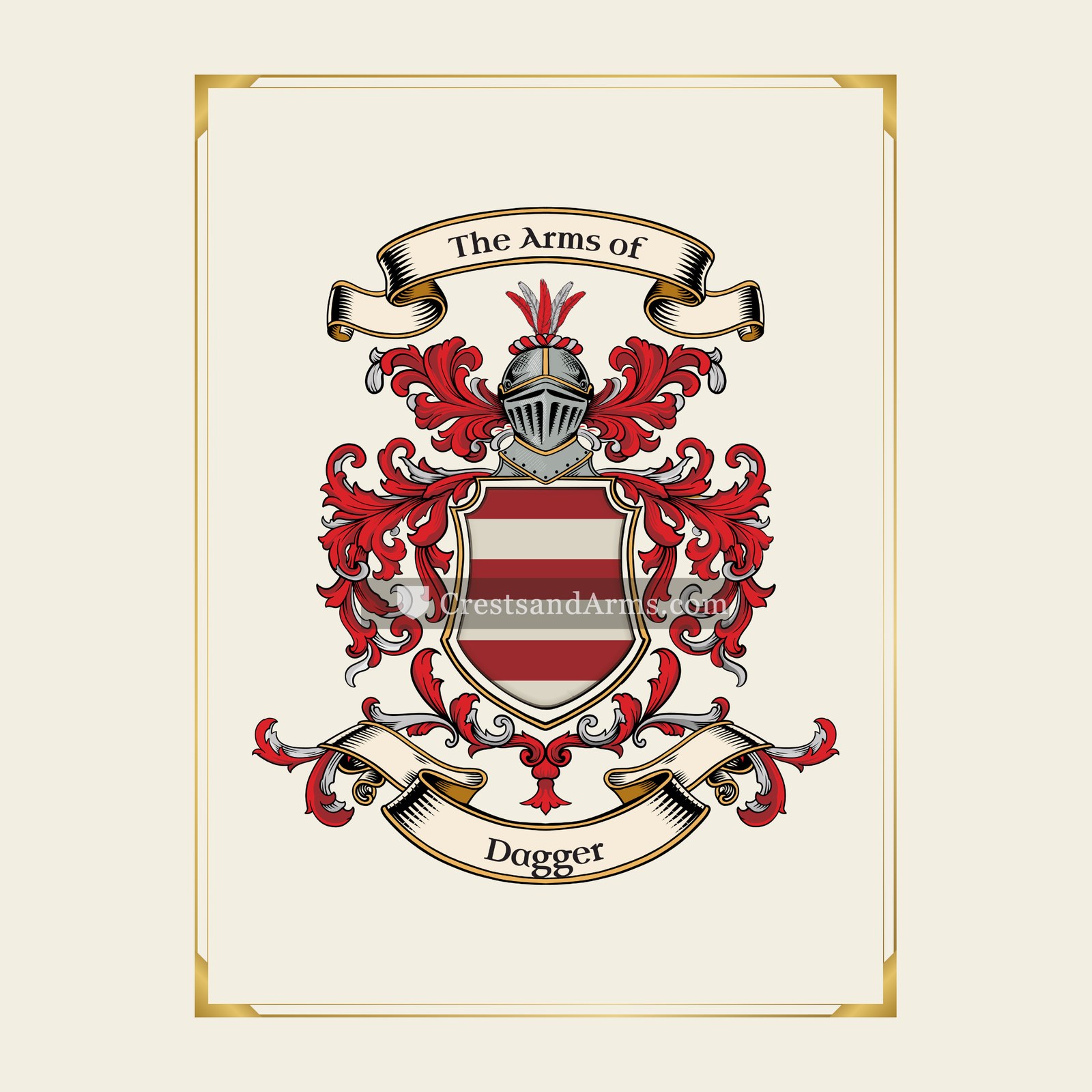 With gold border