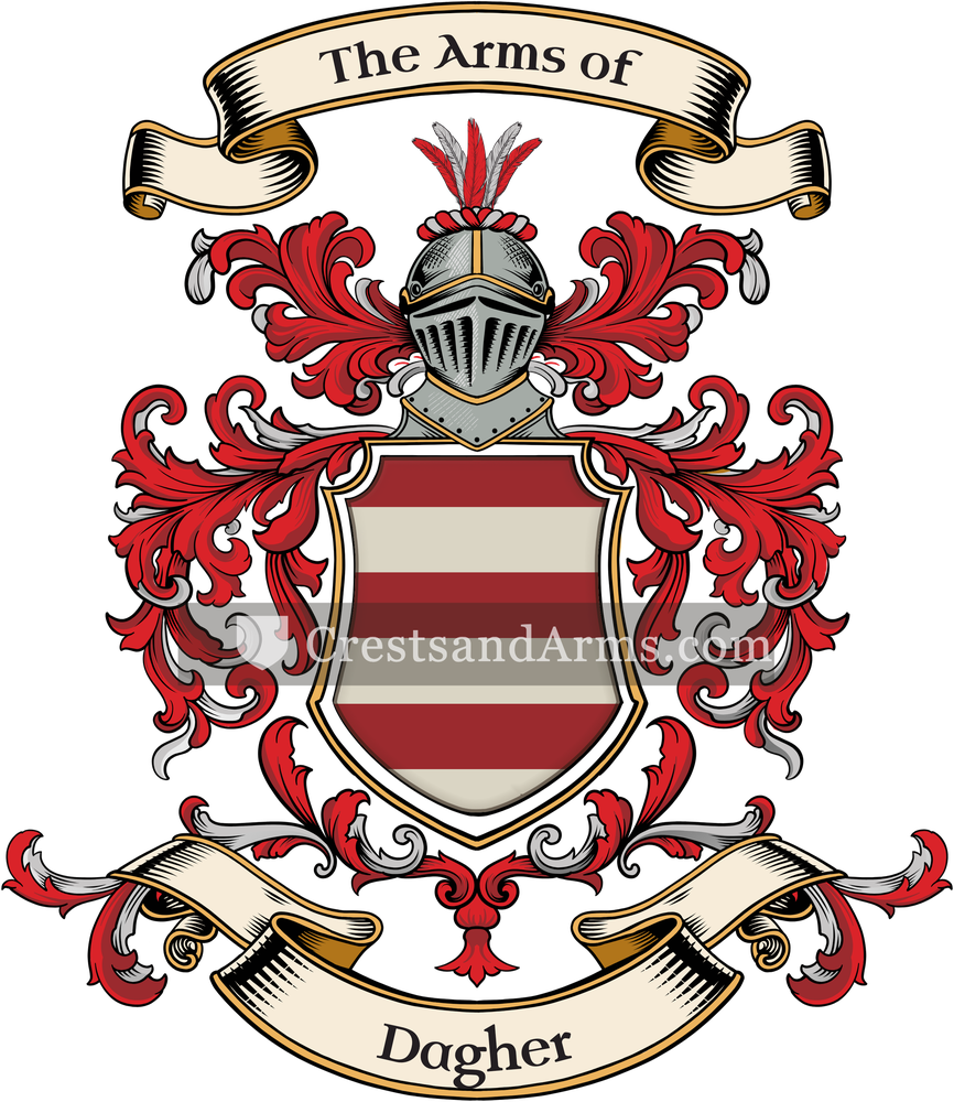 The Dagher coat of arms, drawn from the recorded blazon