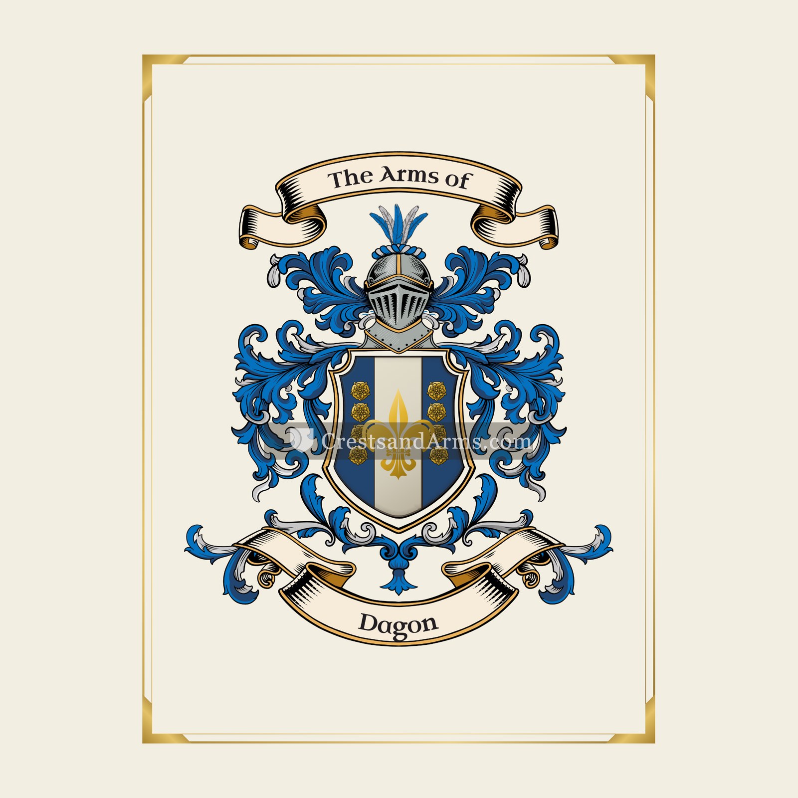 With gold border