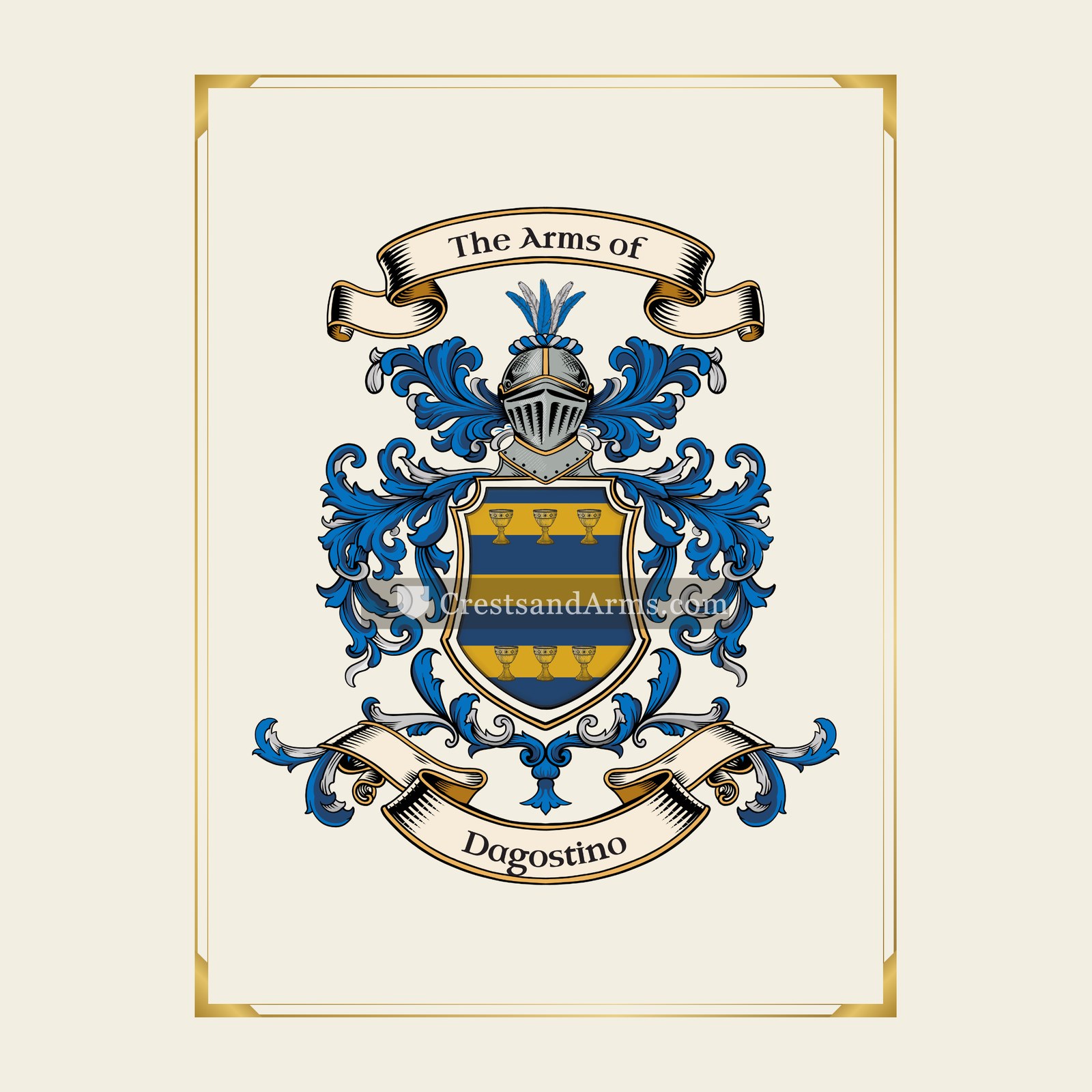 With gold border