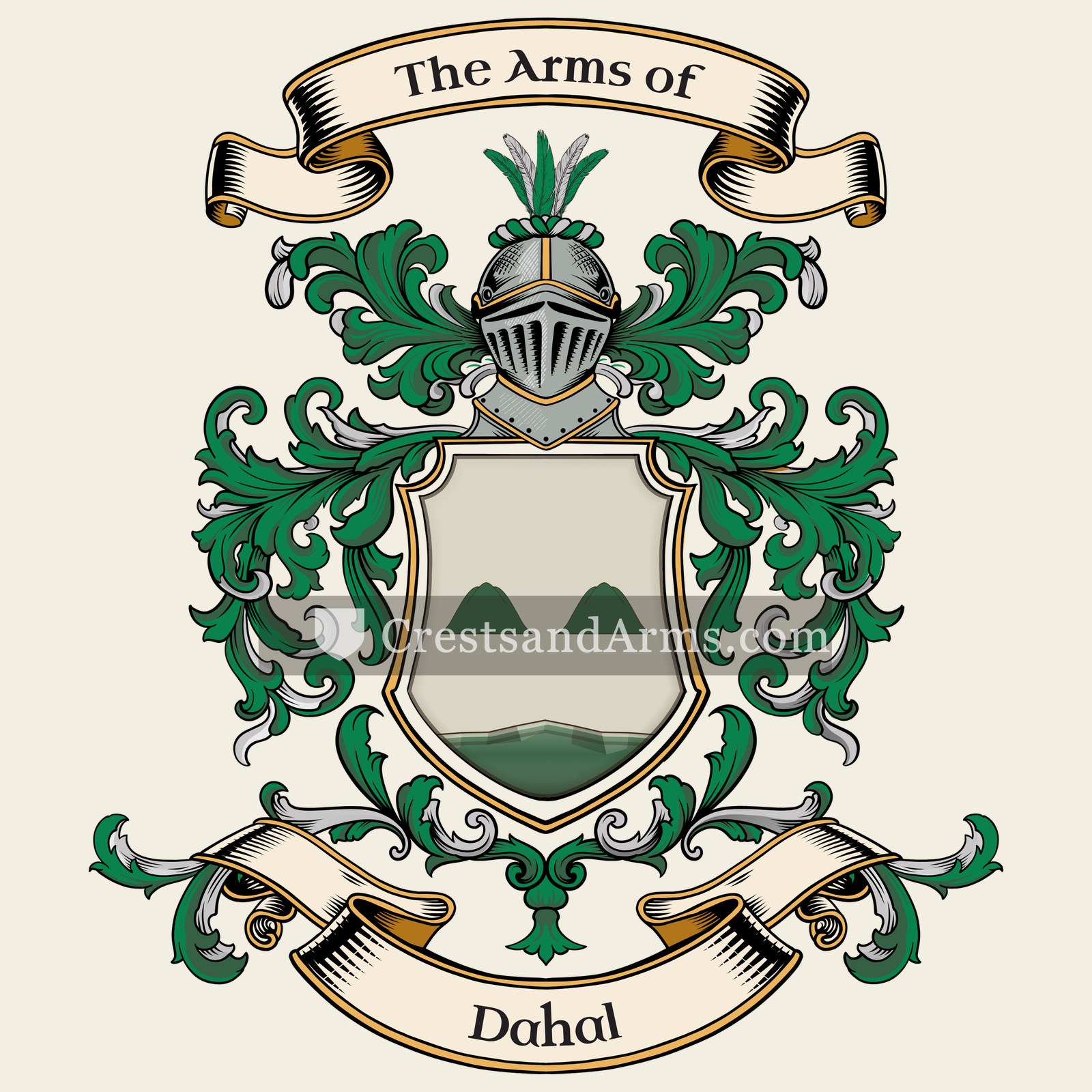 The Dahal coat of arms, drawn from the recorded blazon