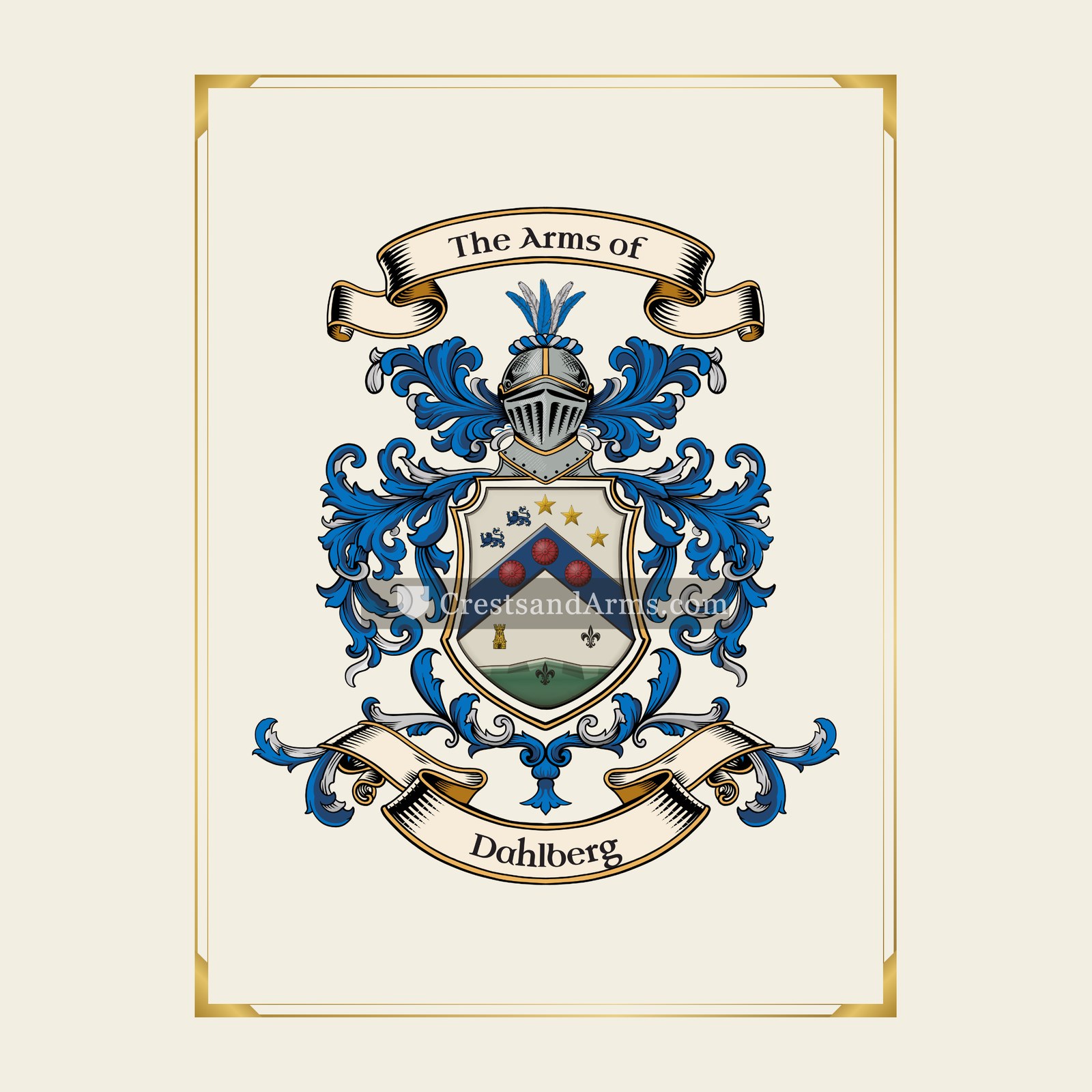 With gold border