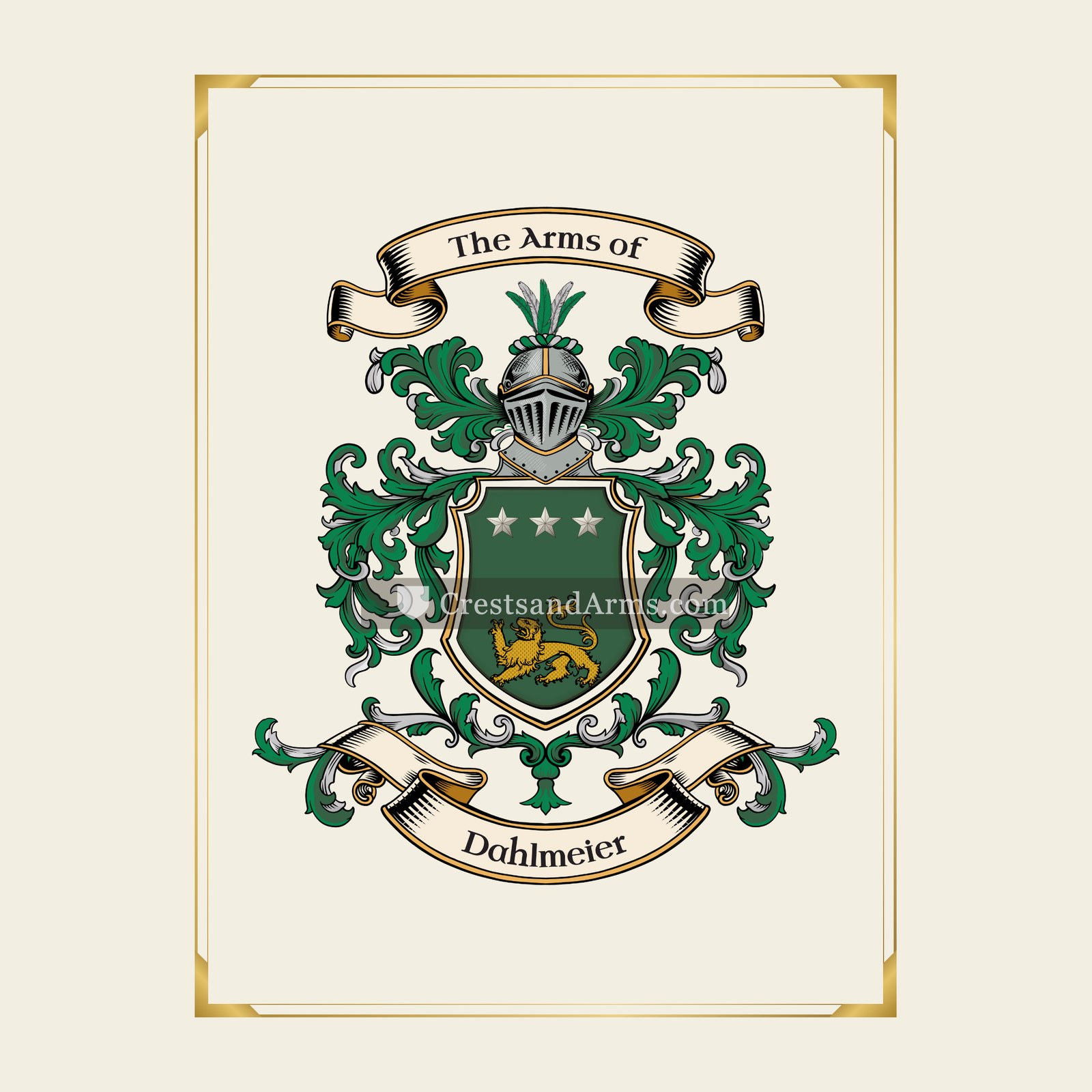 With gold border