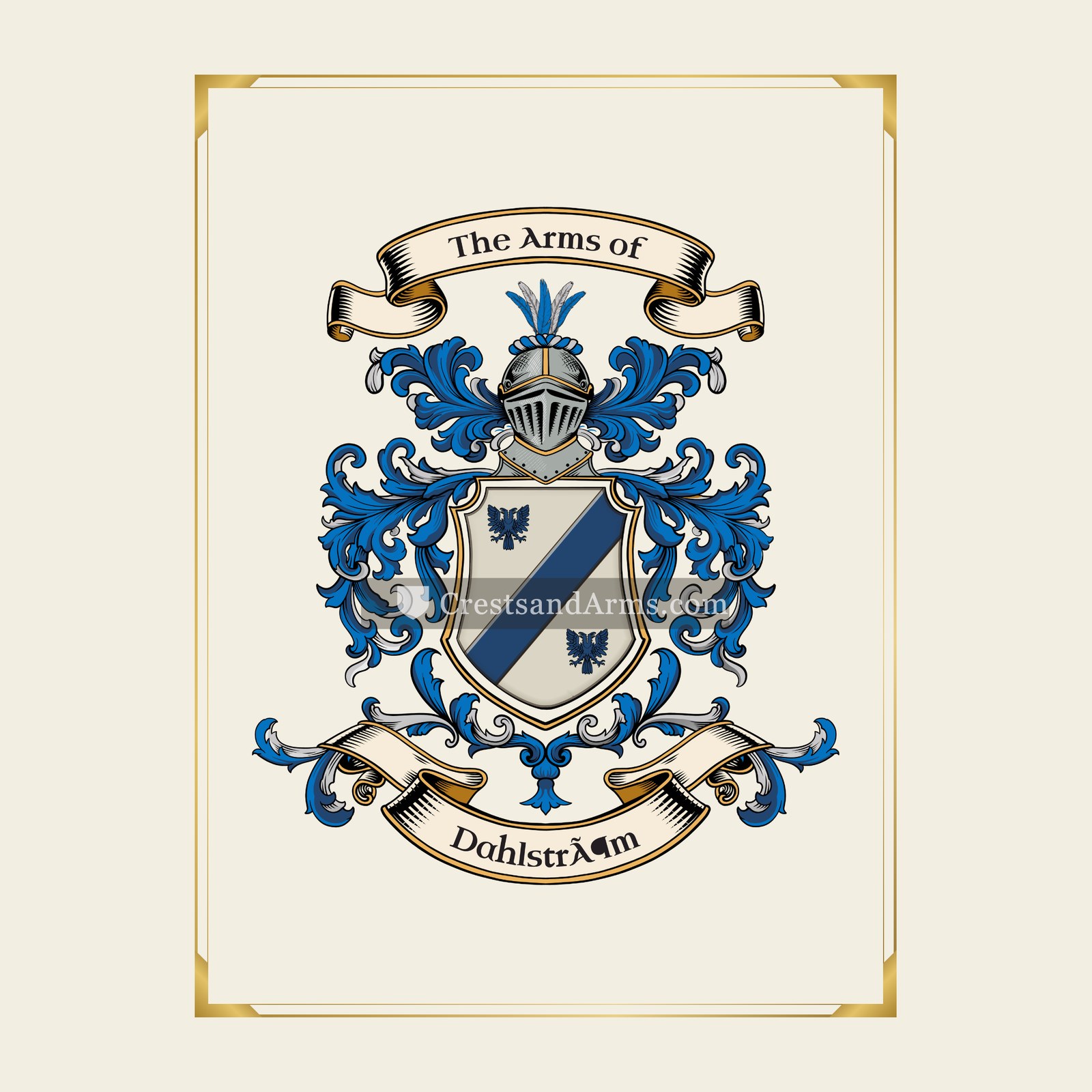 With gold border