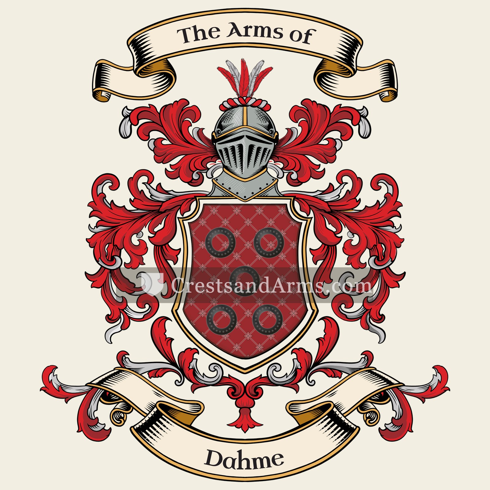 The Dahme coat of arms, drawn from the recorded blazon
