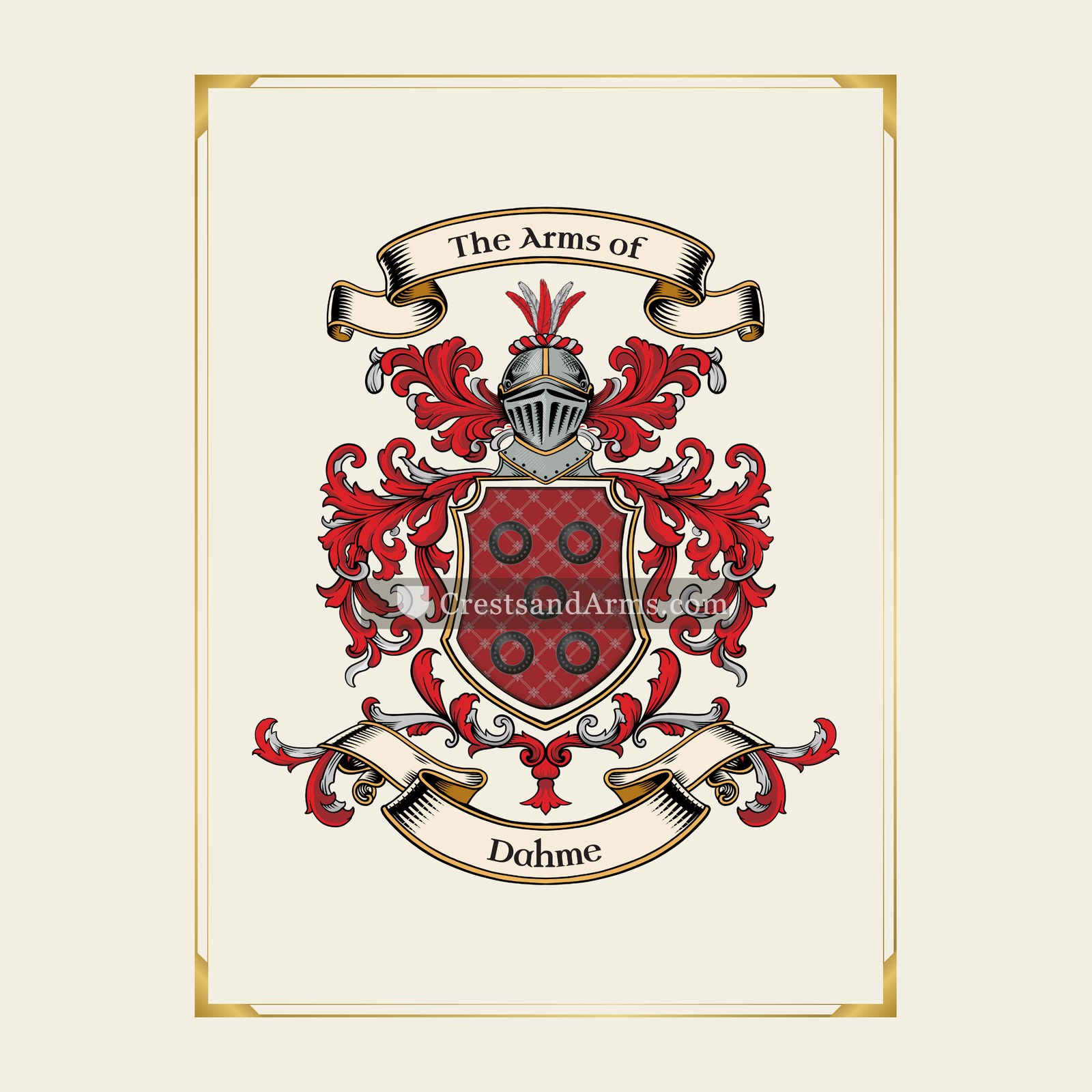 With gold border