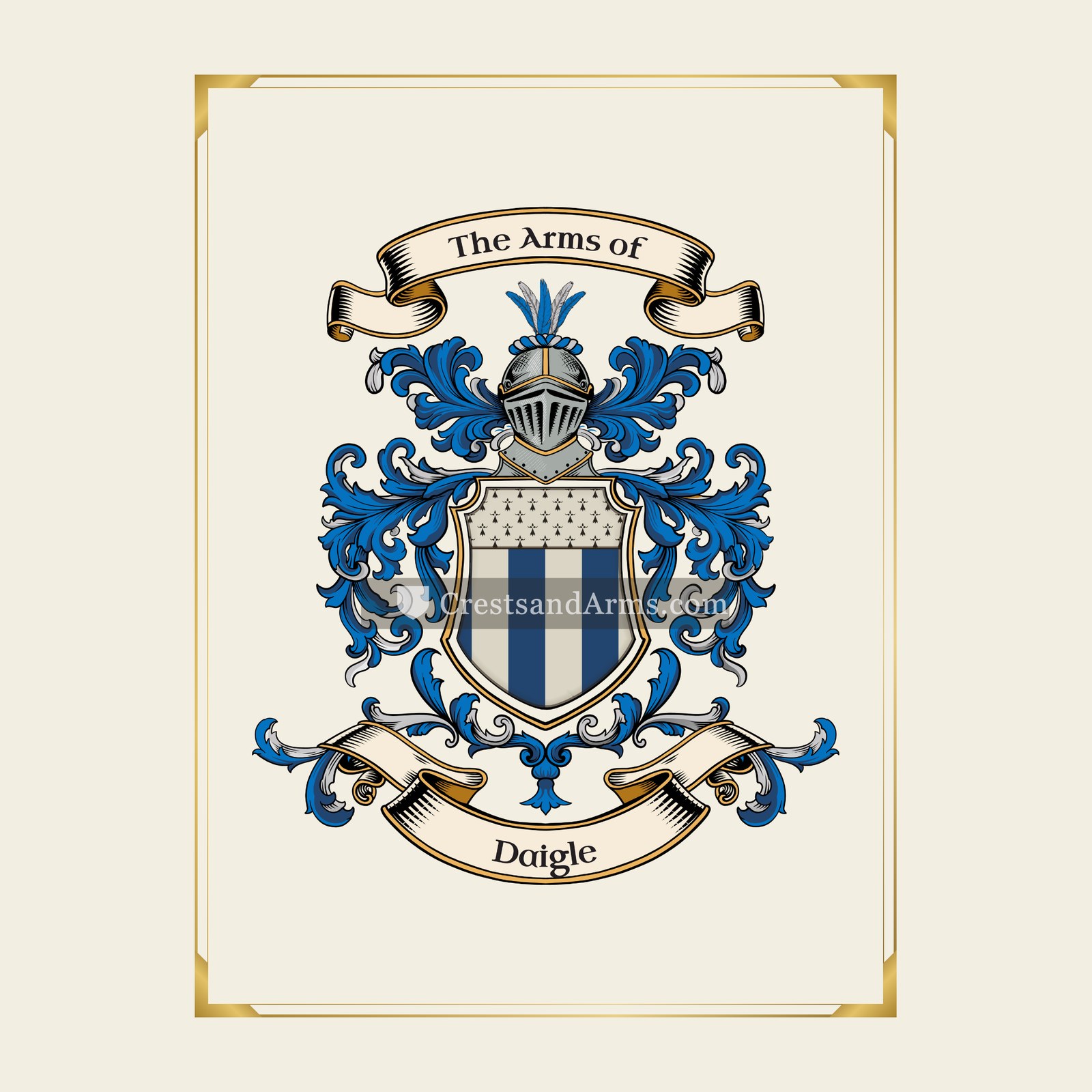 With gold border
