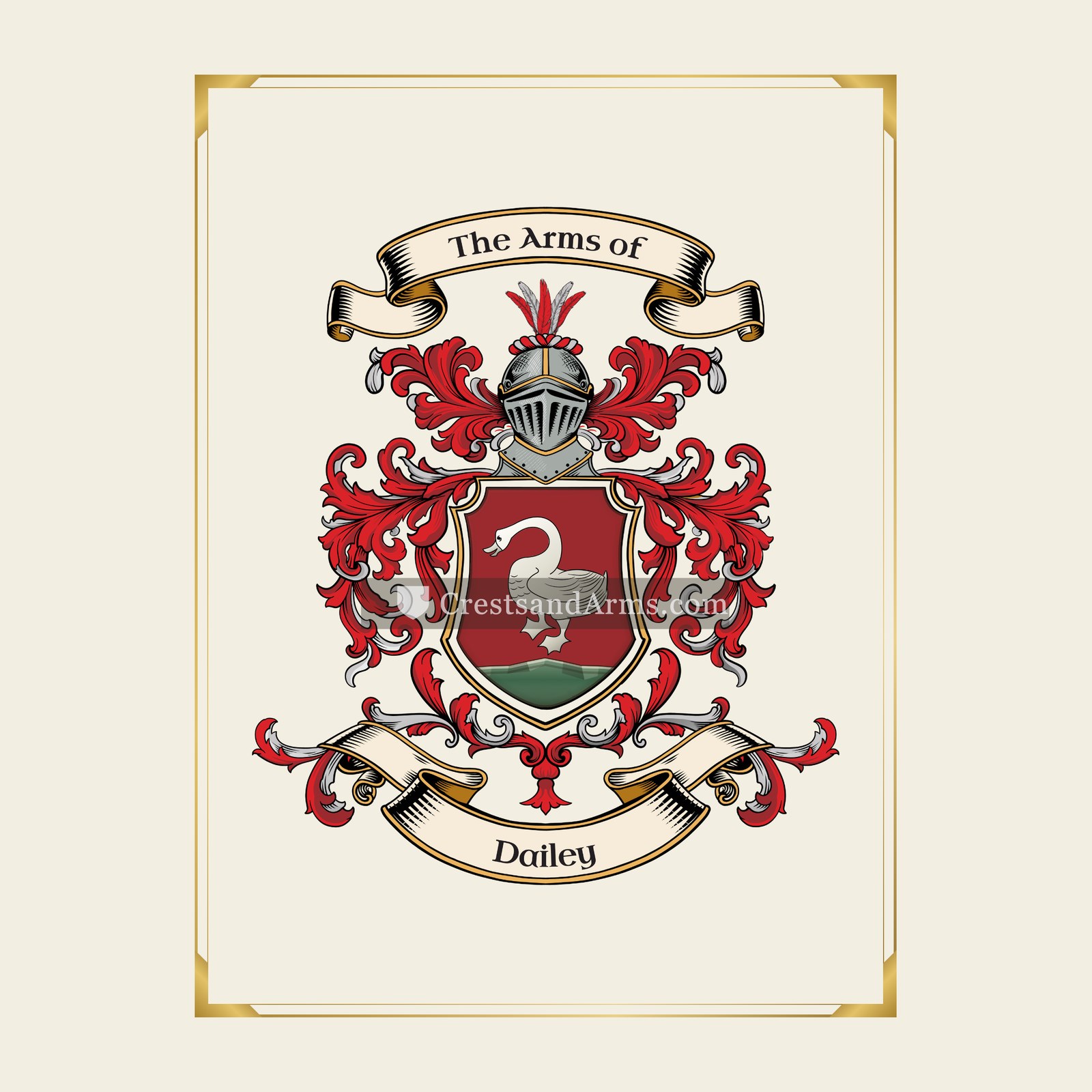 With gold border