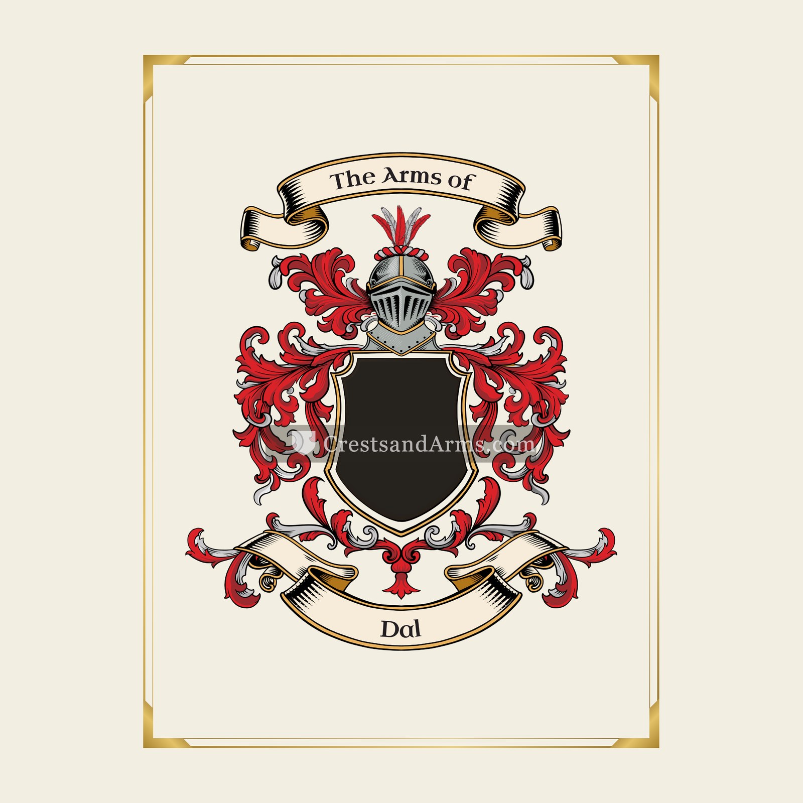 With gold border