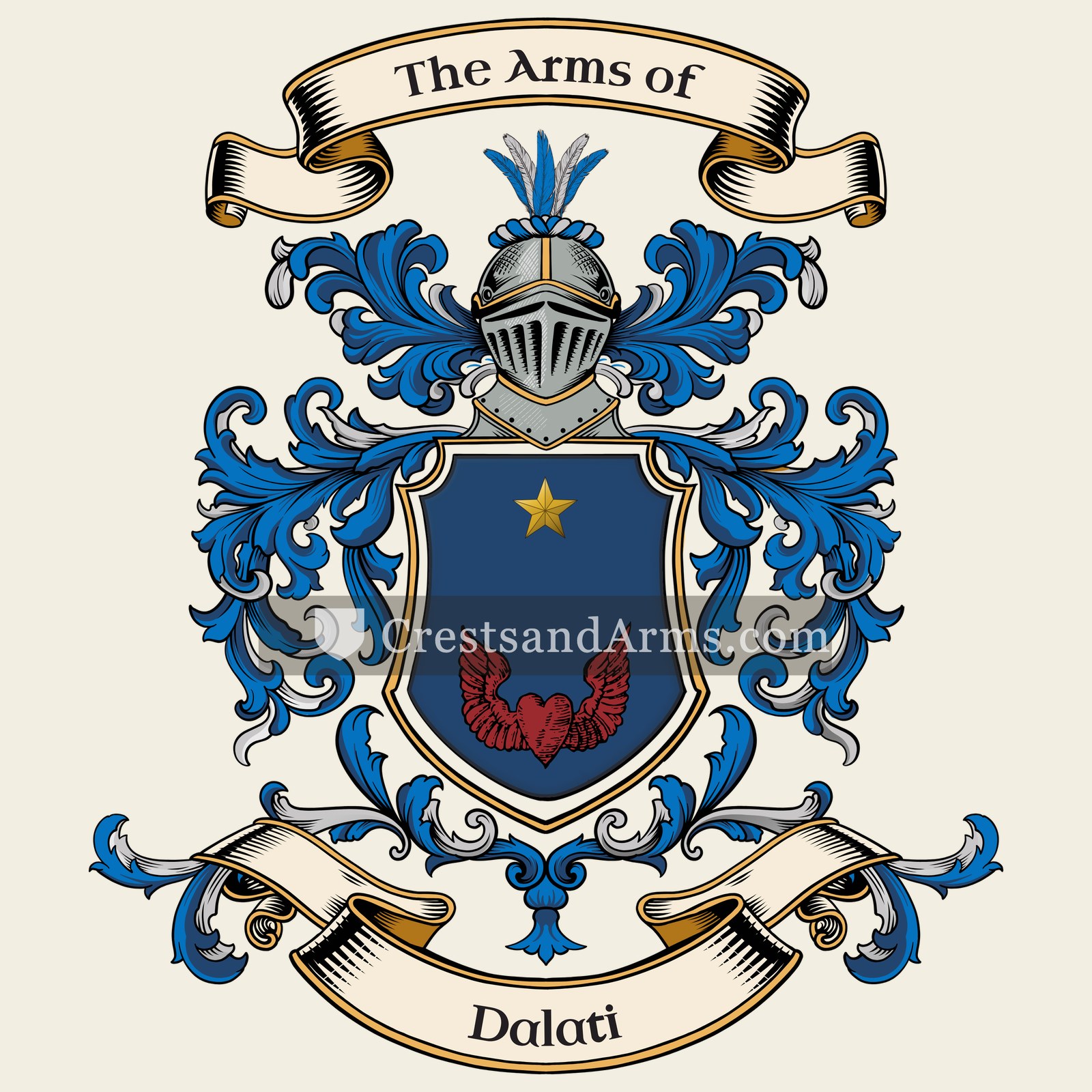 The Dalati coat of arms, drawn from the recorded blazon