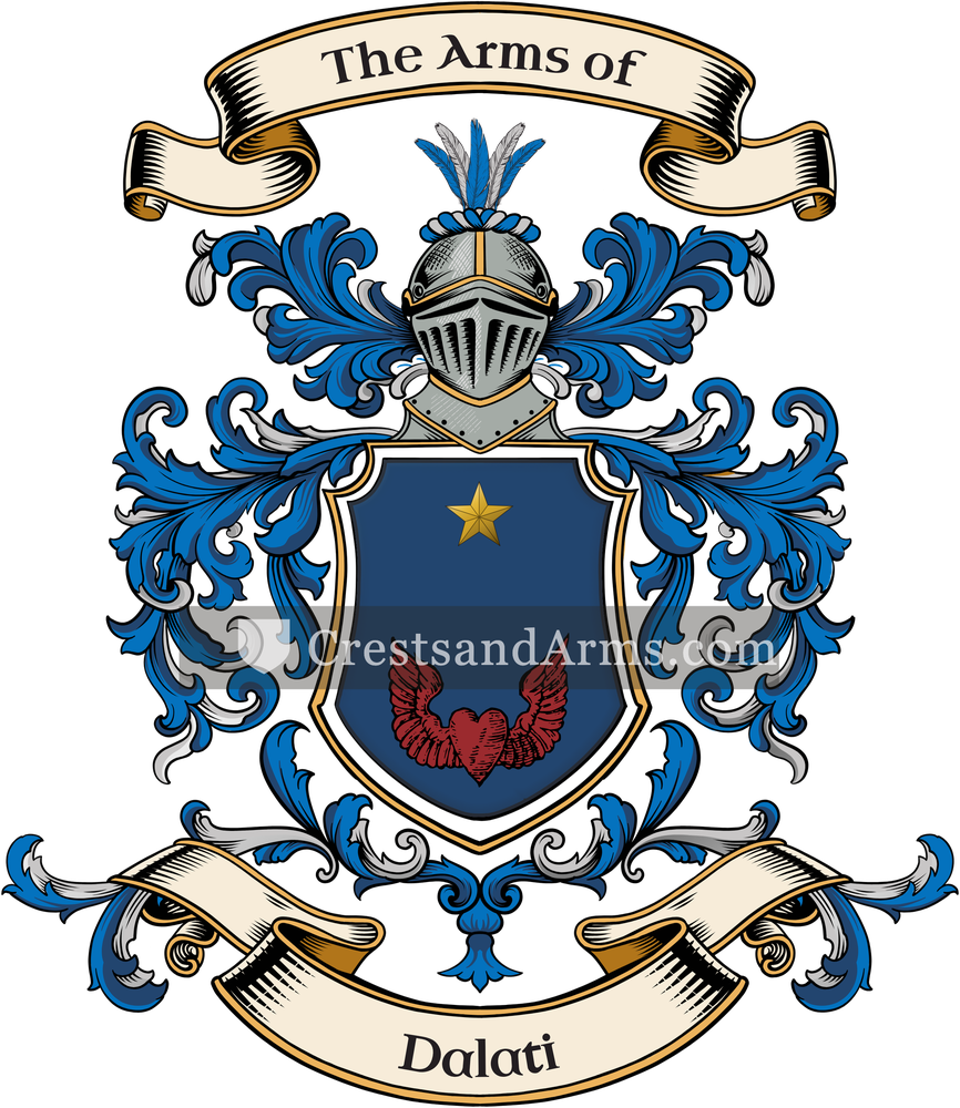 The Dalati coat of arms, drawn from the recorded blazon