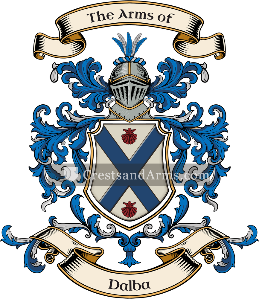The Dalba coat of arms, drawn from the recorded blazon