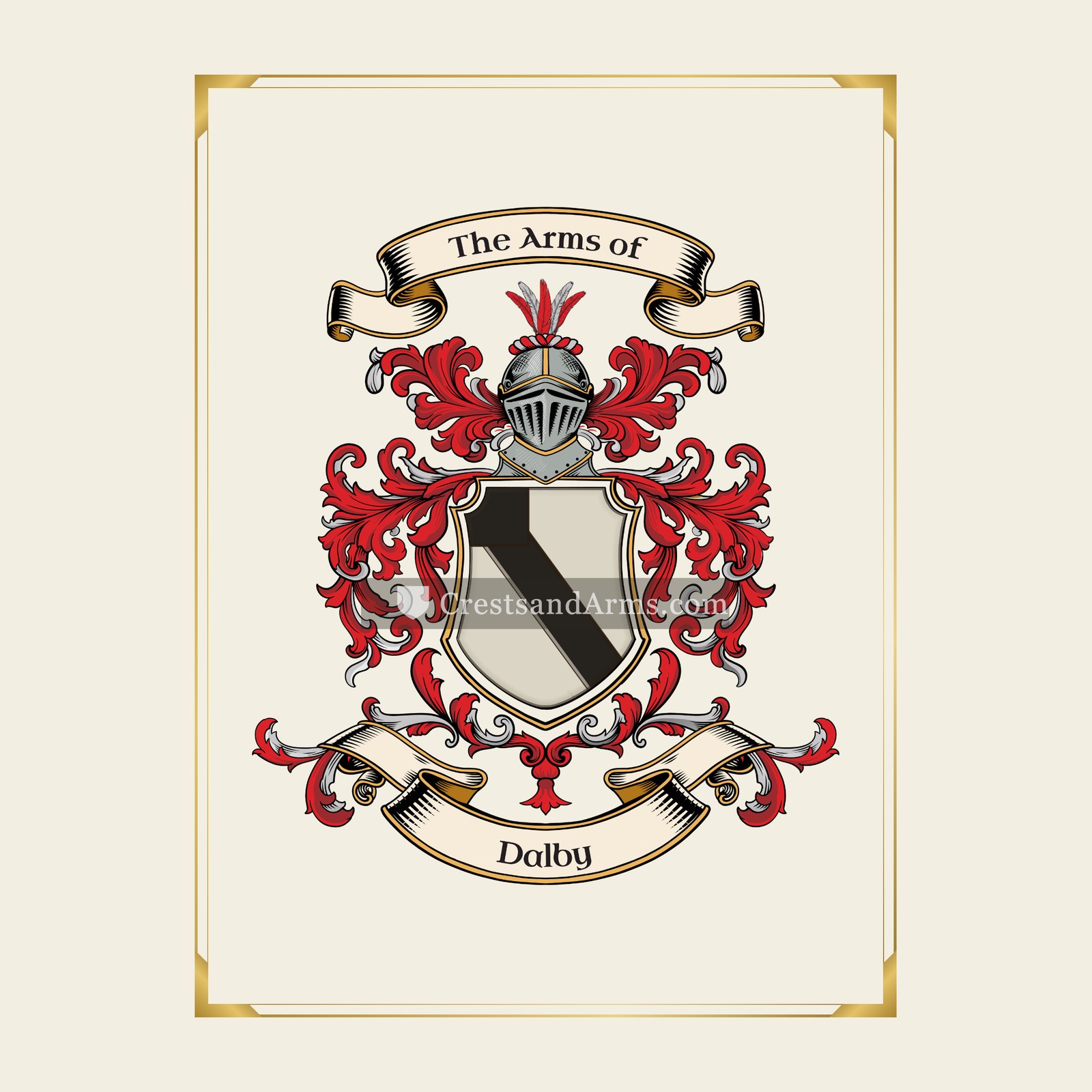 With gold border