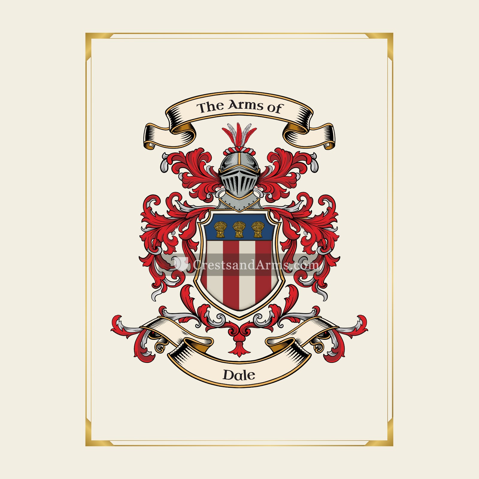 With gold border
