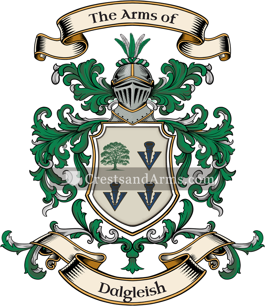 The Dalgleish coat of arms, drawn from the recorded blazon