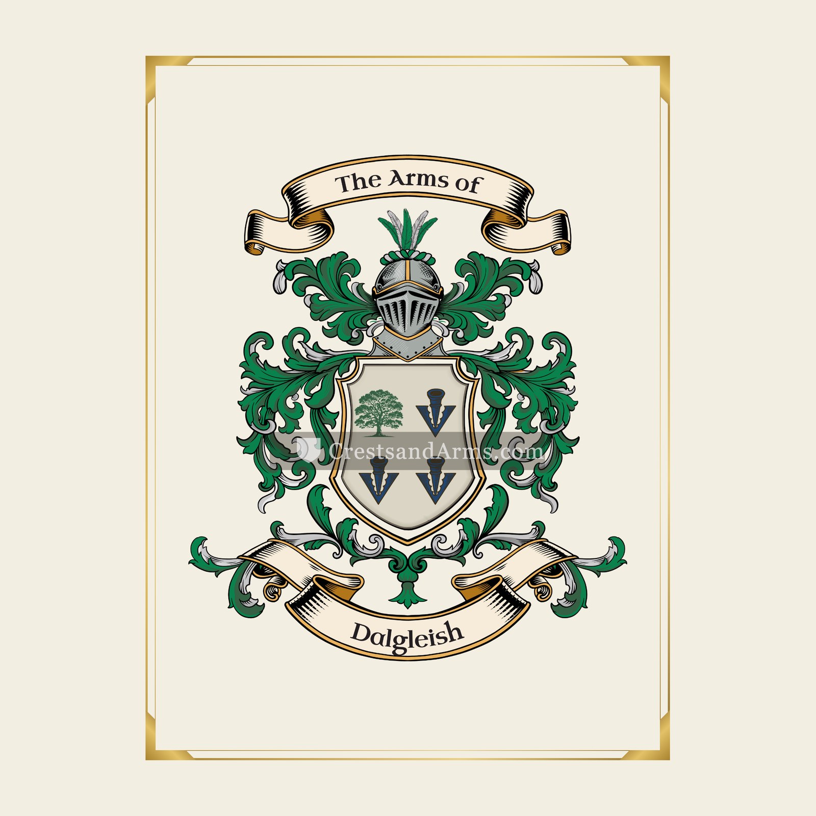 With gold border