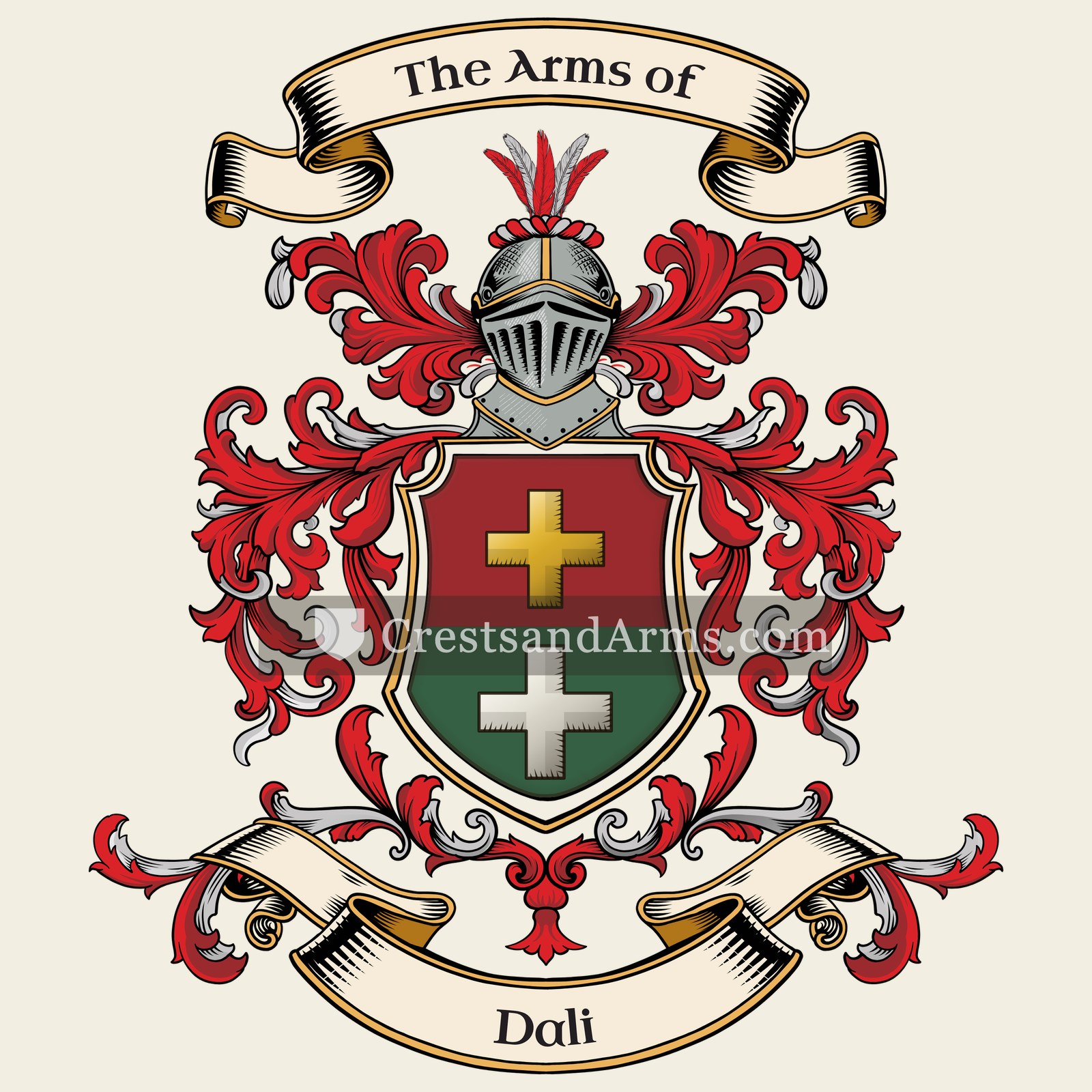 The Dali coat of arms, drawn from the recorded blazon