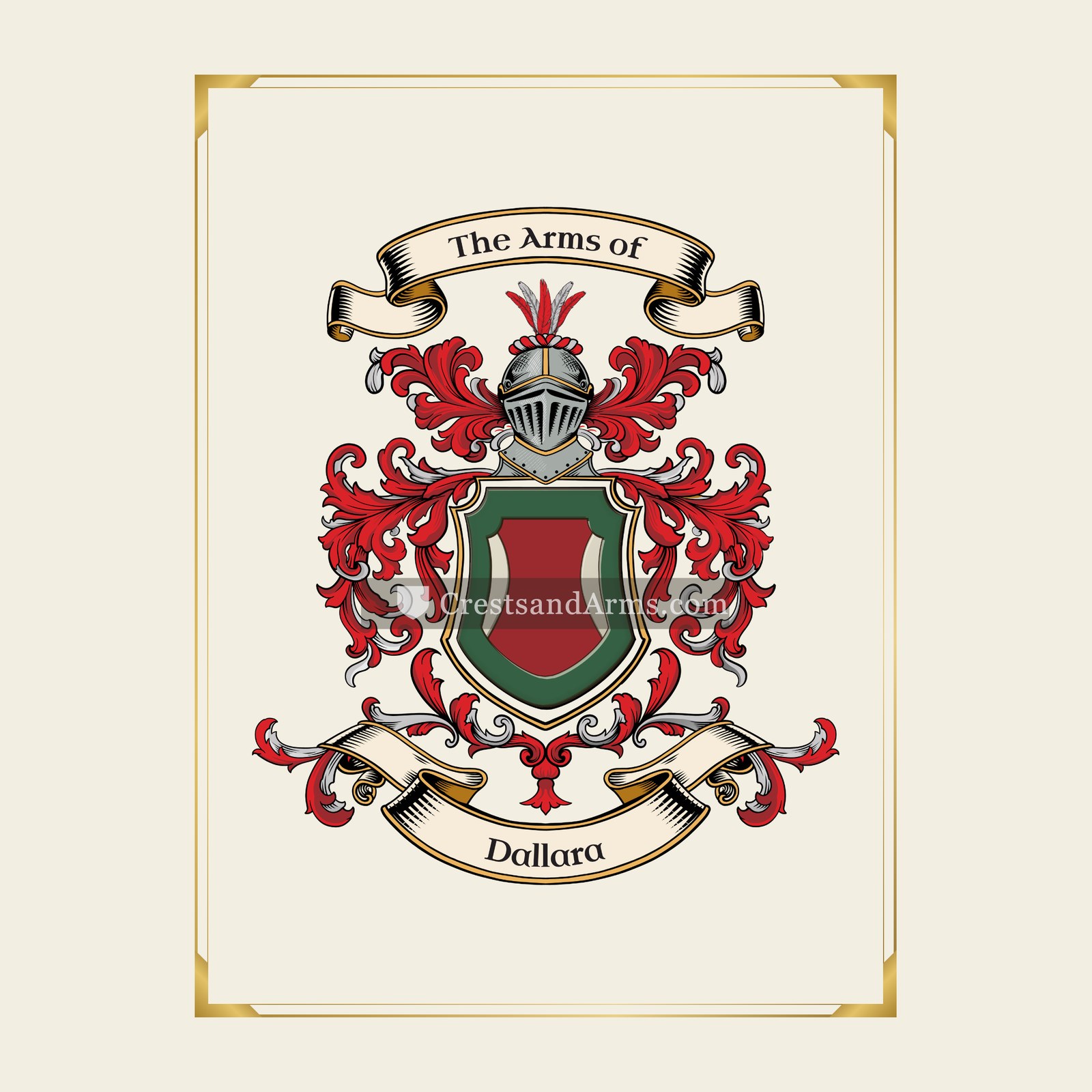 With gold border