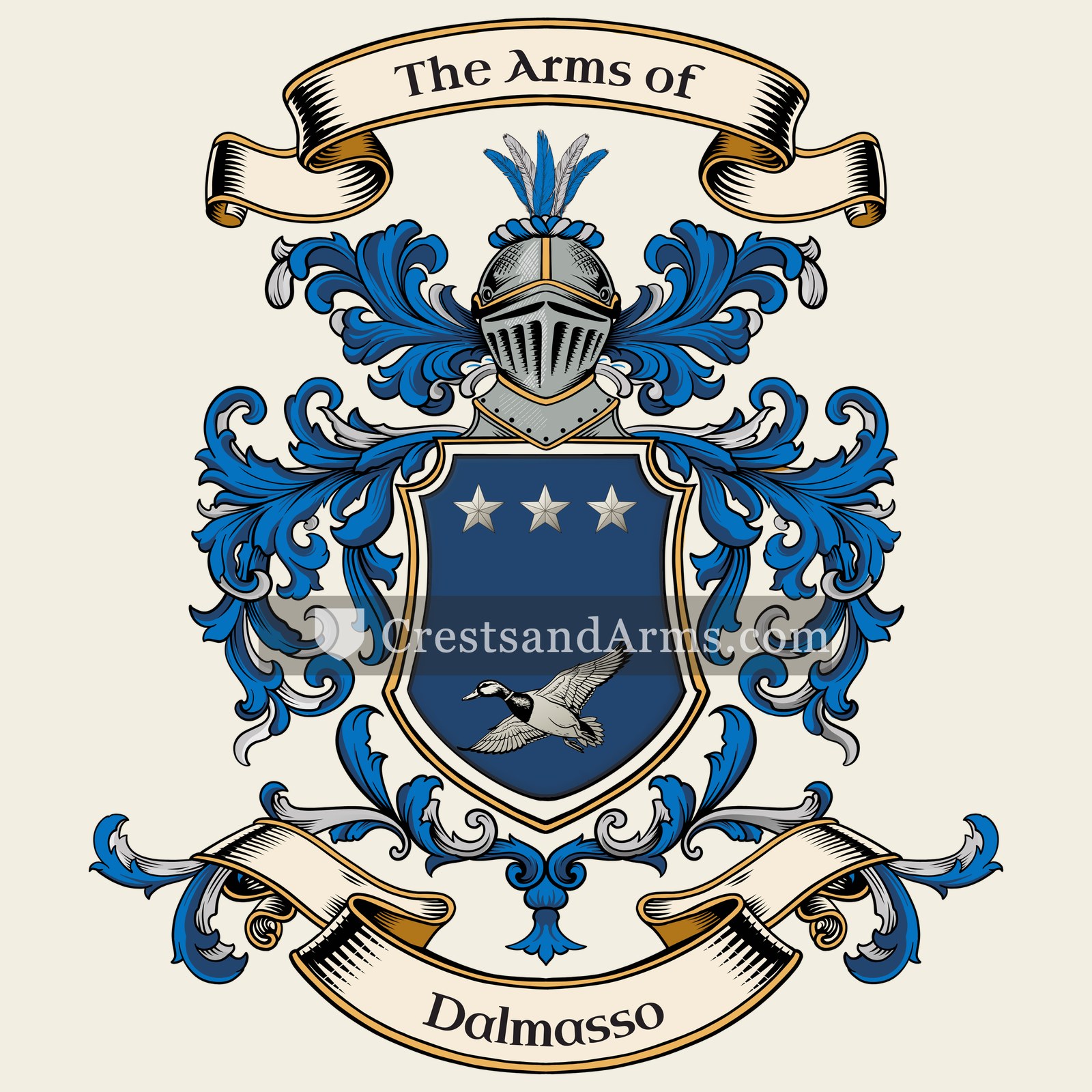 The Dalmasso coat of arms, drawn from the recorded blazon
