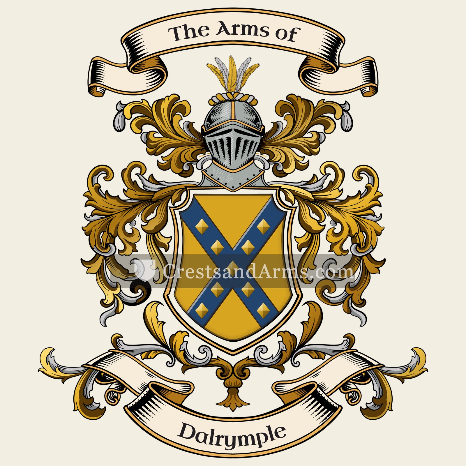 The Dalrymple coat of arms, drawn from the recorded blazon