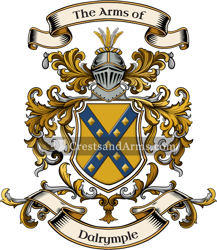 The Dalrymple coat of arms, drawn from the recorded blazon