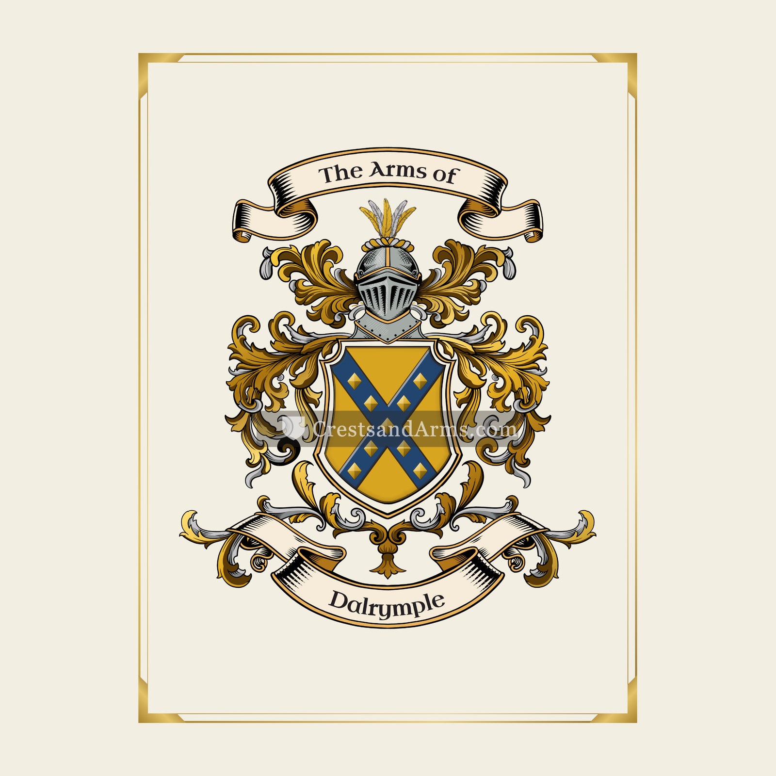 With gold border