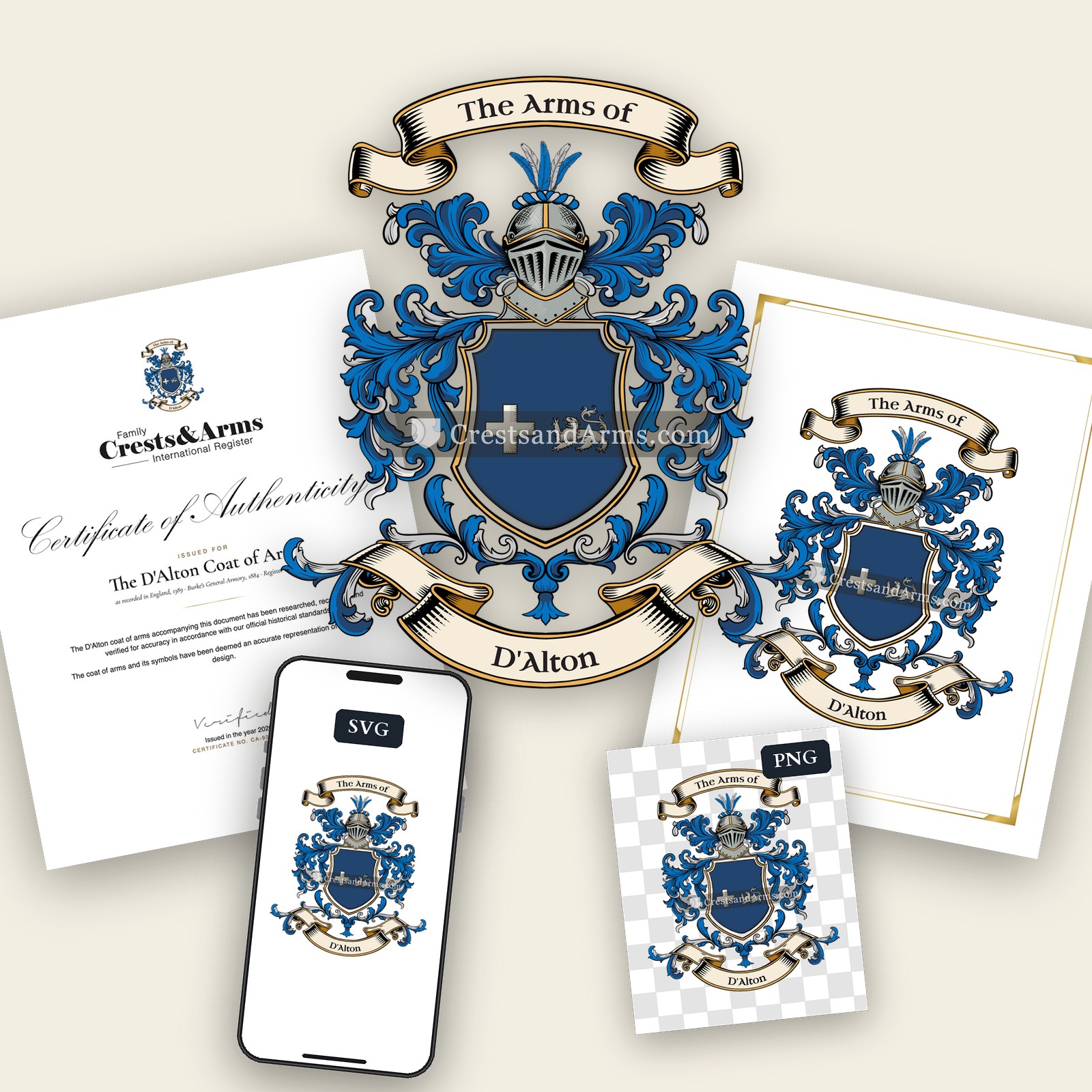 The D'Alton arms on the coat of arms — digital pack