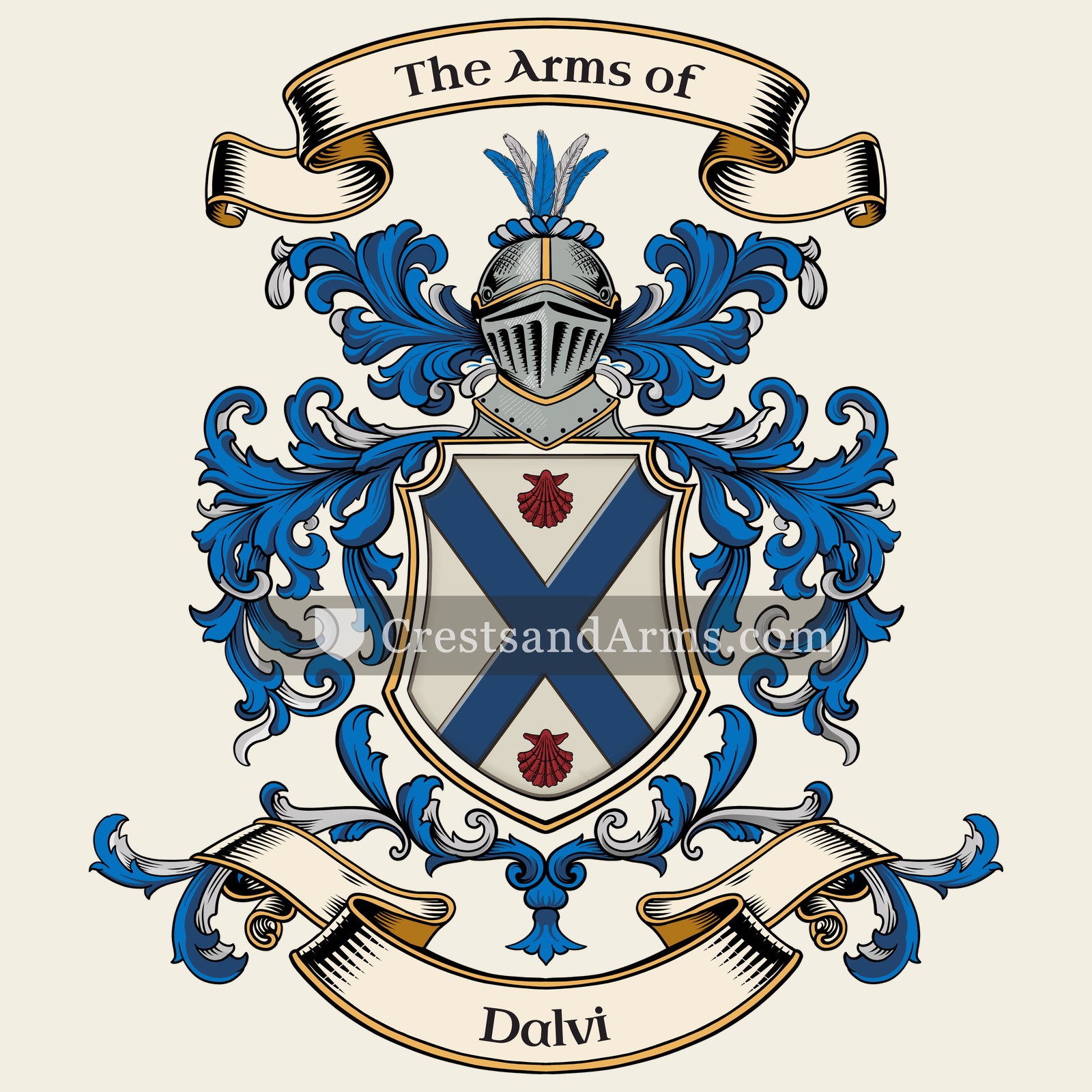 The Dalvi coat of arms, drawn from the recorded blazon