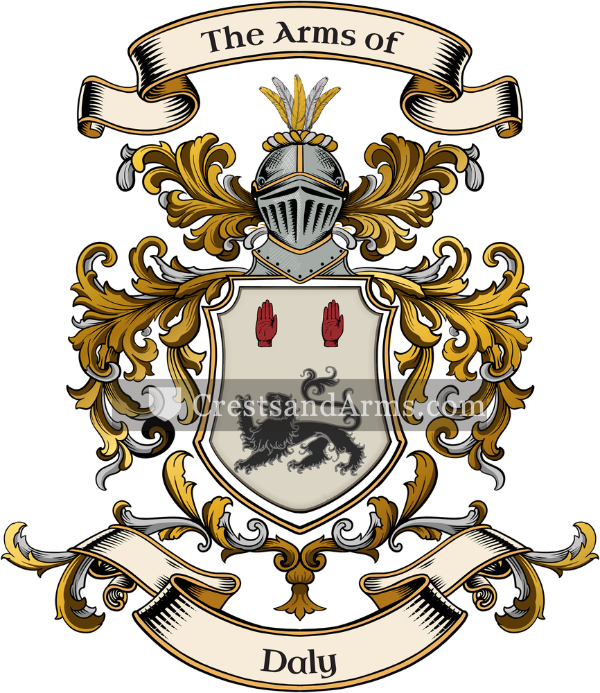 The Daly coat of arms, drawn from the recorded blazon