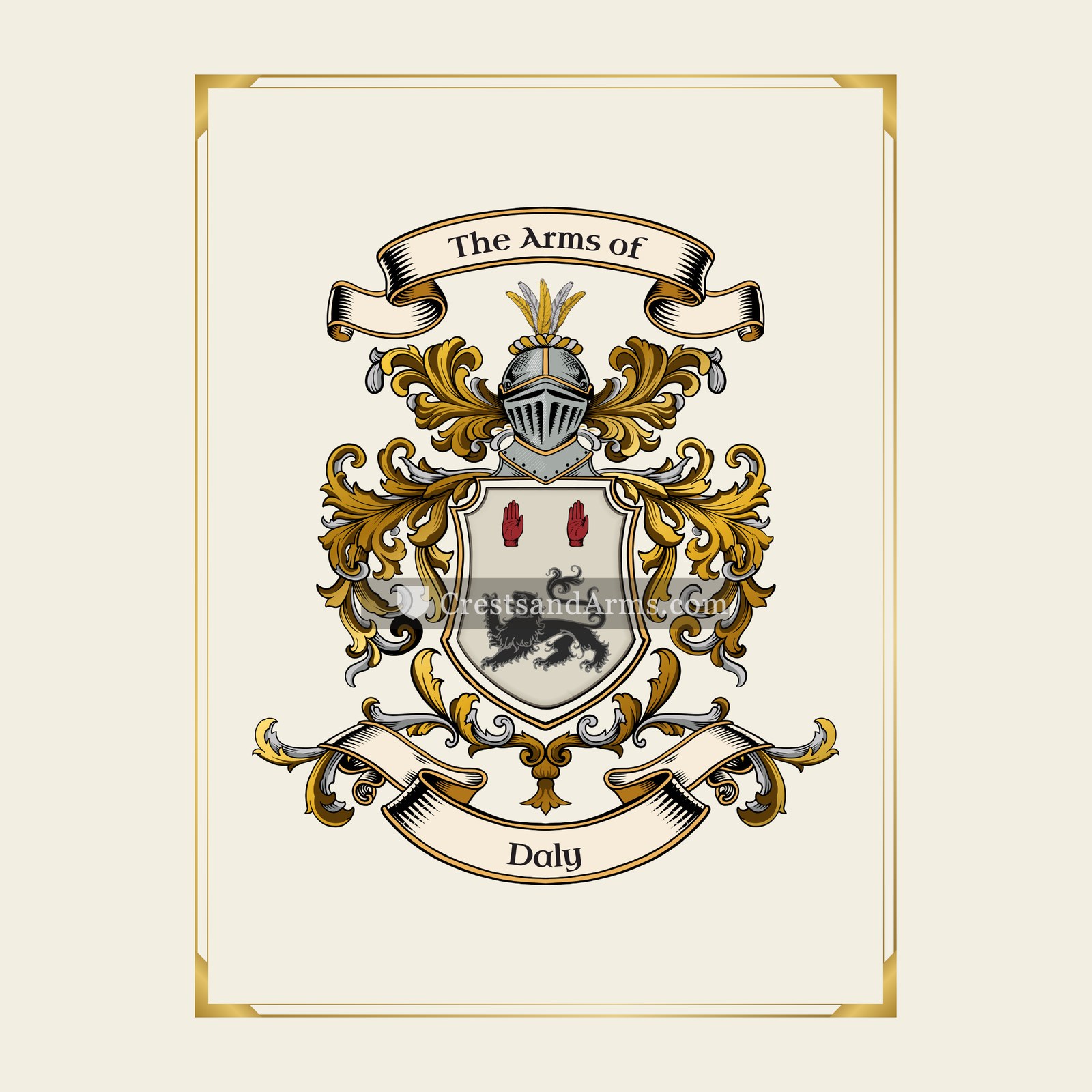 With gold border
