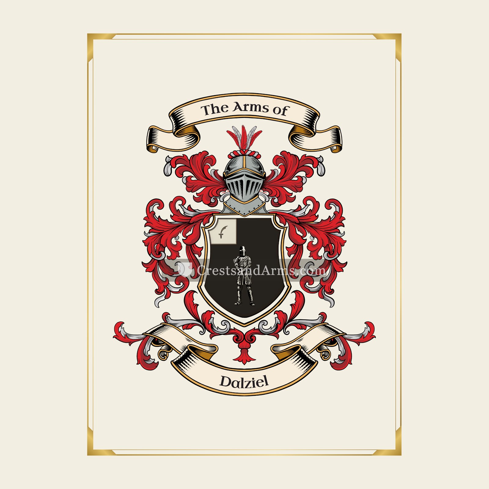 With gold border