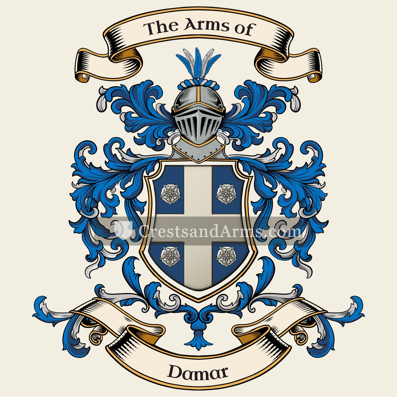 The Damar coat of arms, drawn from the recorded blazon