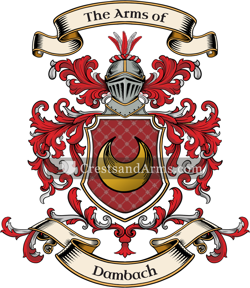 The Dambach coat of arms, drawn from the recorded blazon
