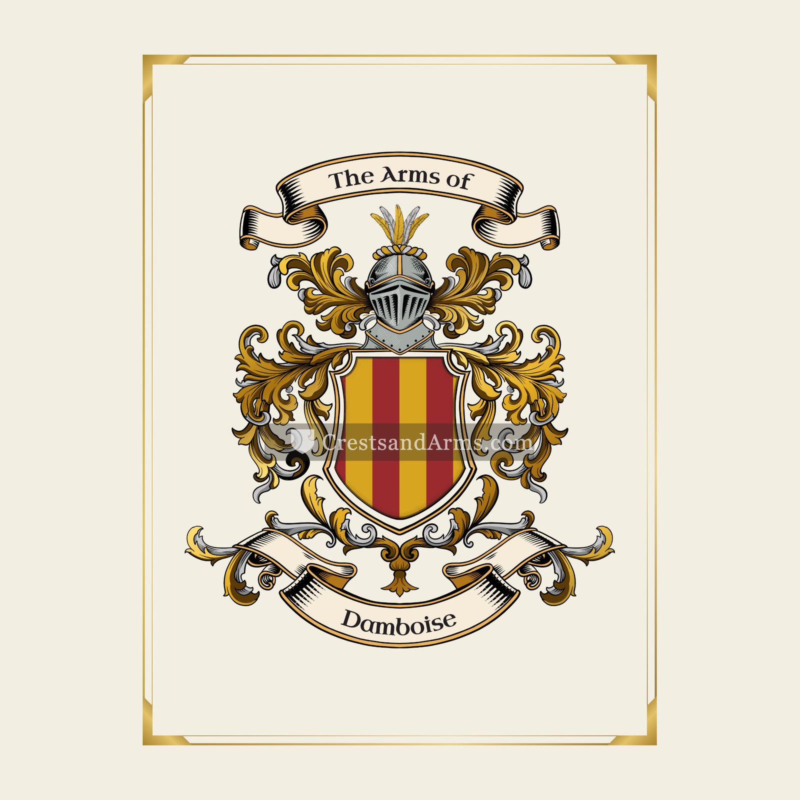 With gold border