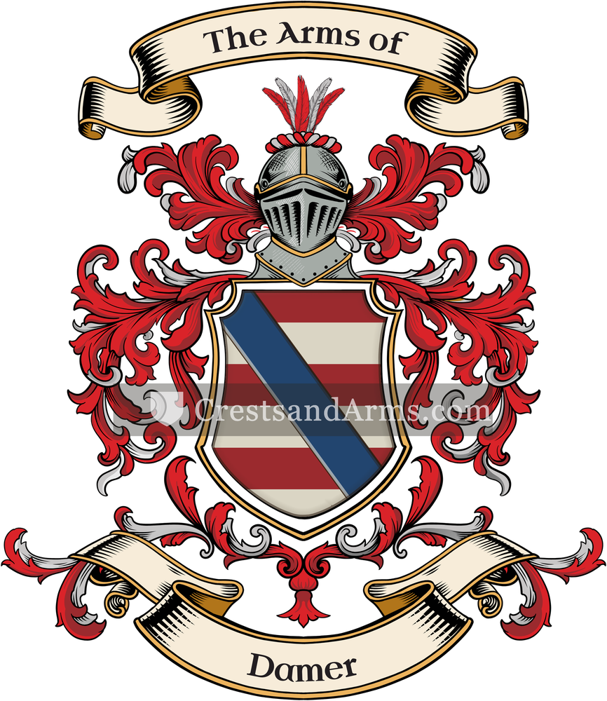 The Damer coat of arms, drawn from the recorded blazon