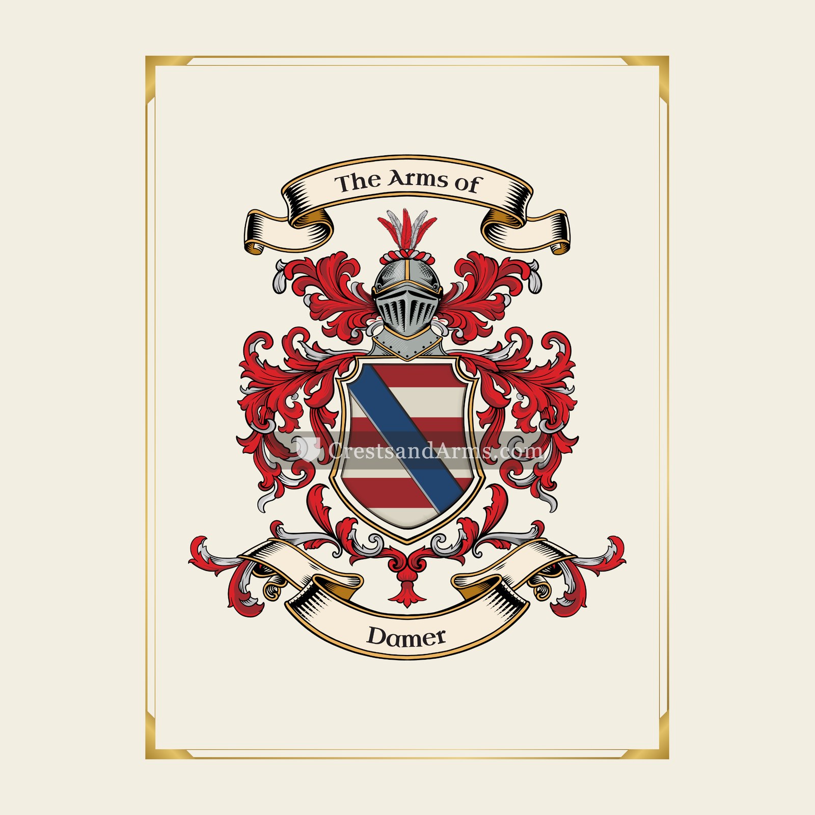 With gold border