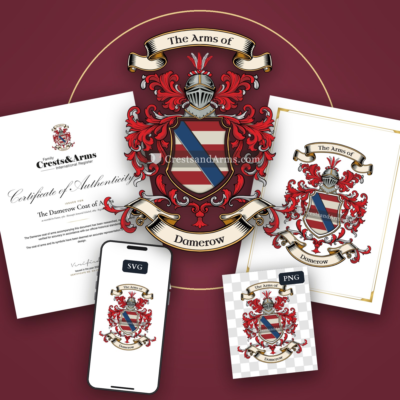 The Damerow arms on the coat of arms — digital pack