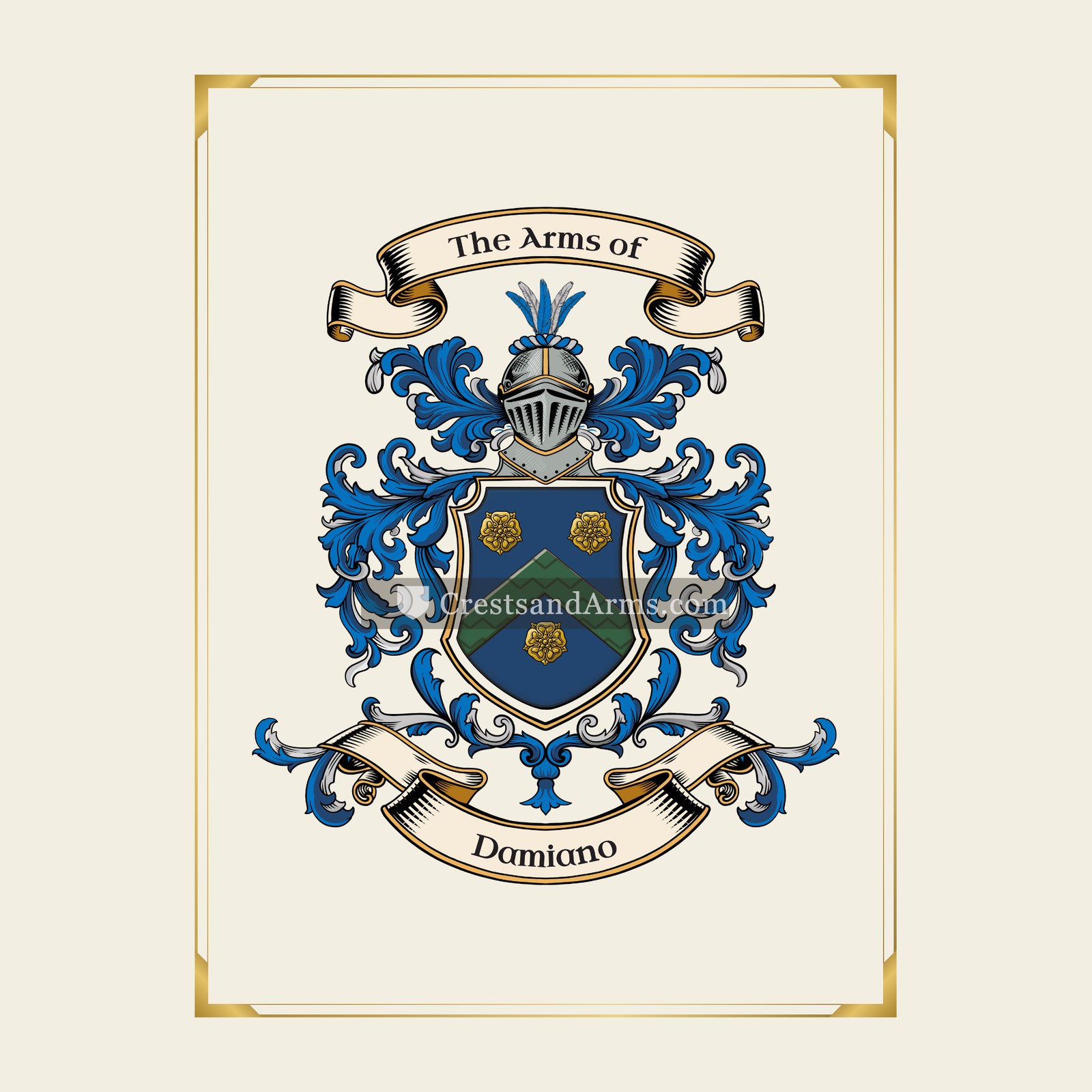 With gold border